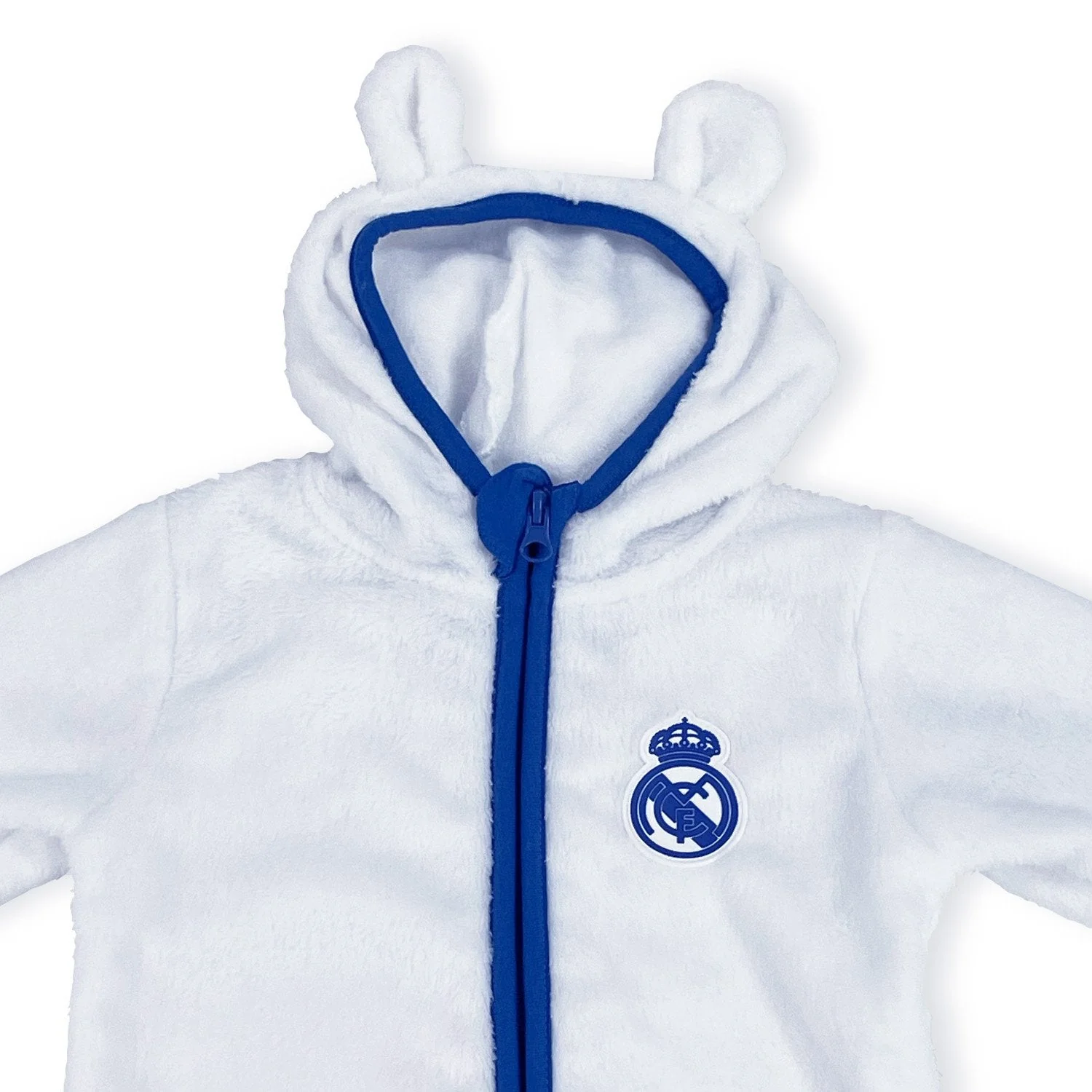 Infant Teddy Zip Hood White/Blue - Image 5