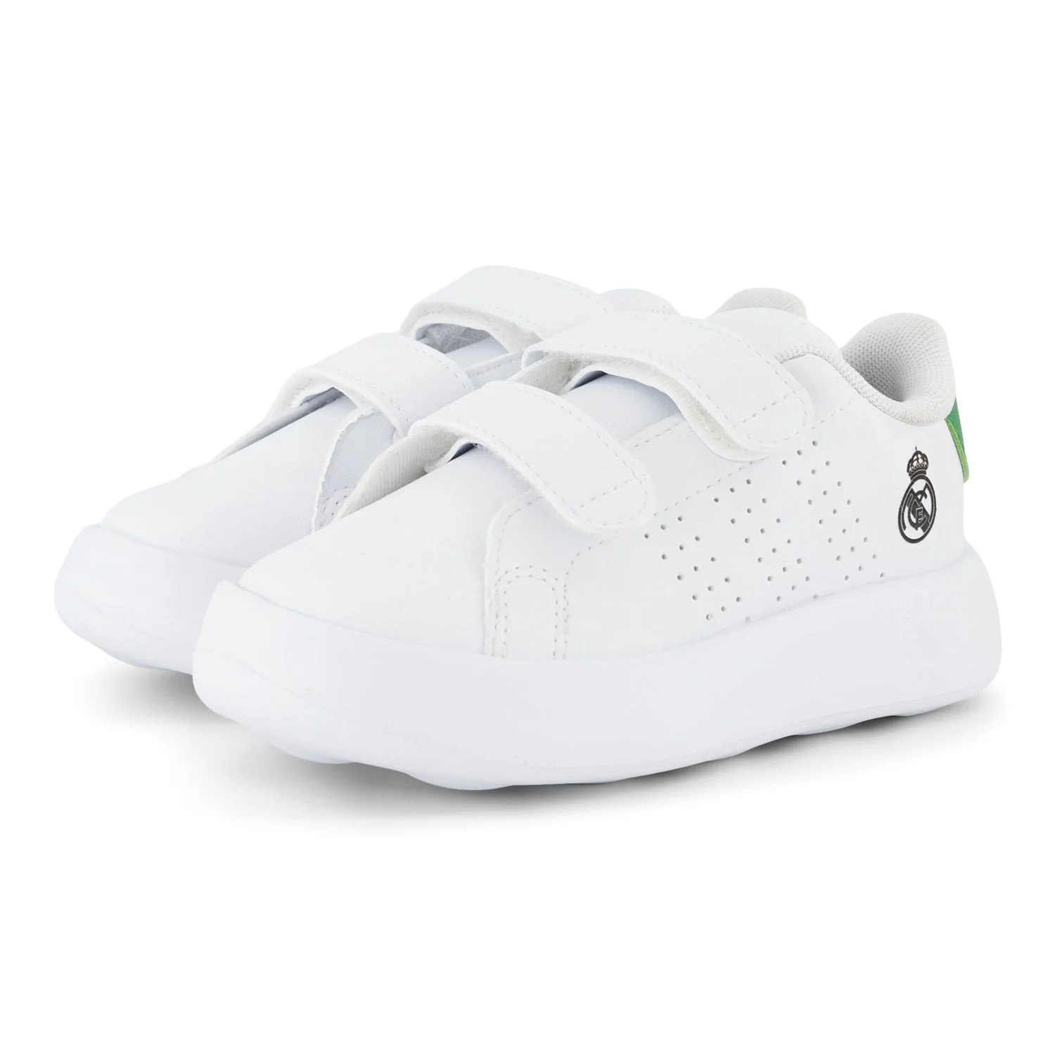 adidas Infant Advantage Shoes White/Green - Image 3