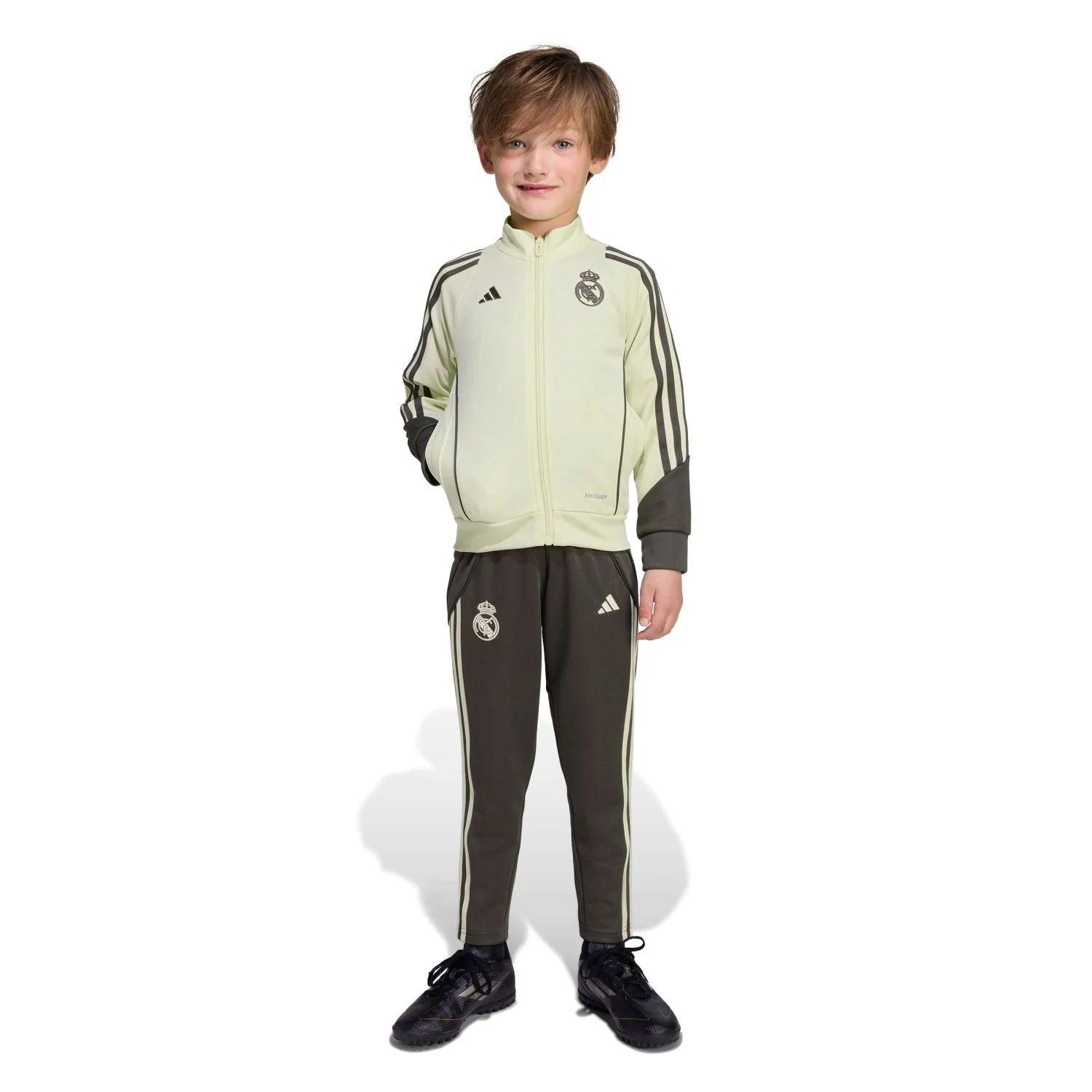 Infant adidas Training Tracksuit 25/26 Lime Green/Dark Olive - Image 4
