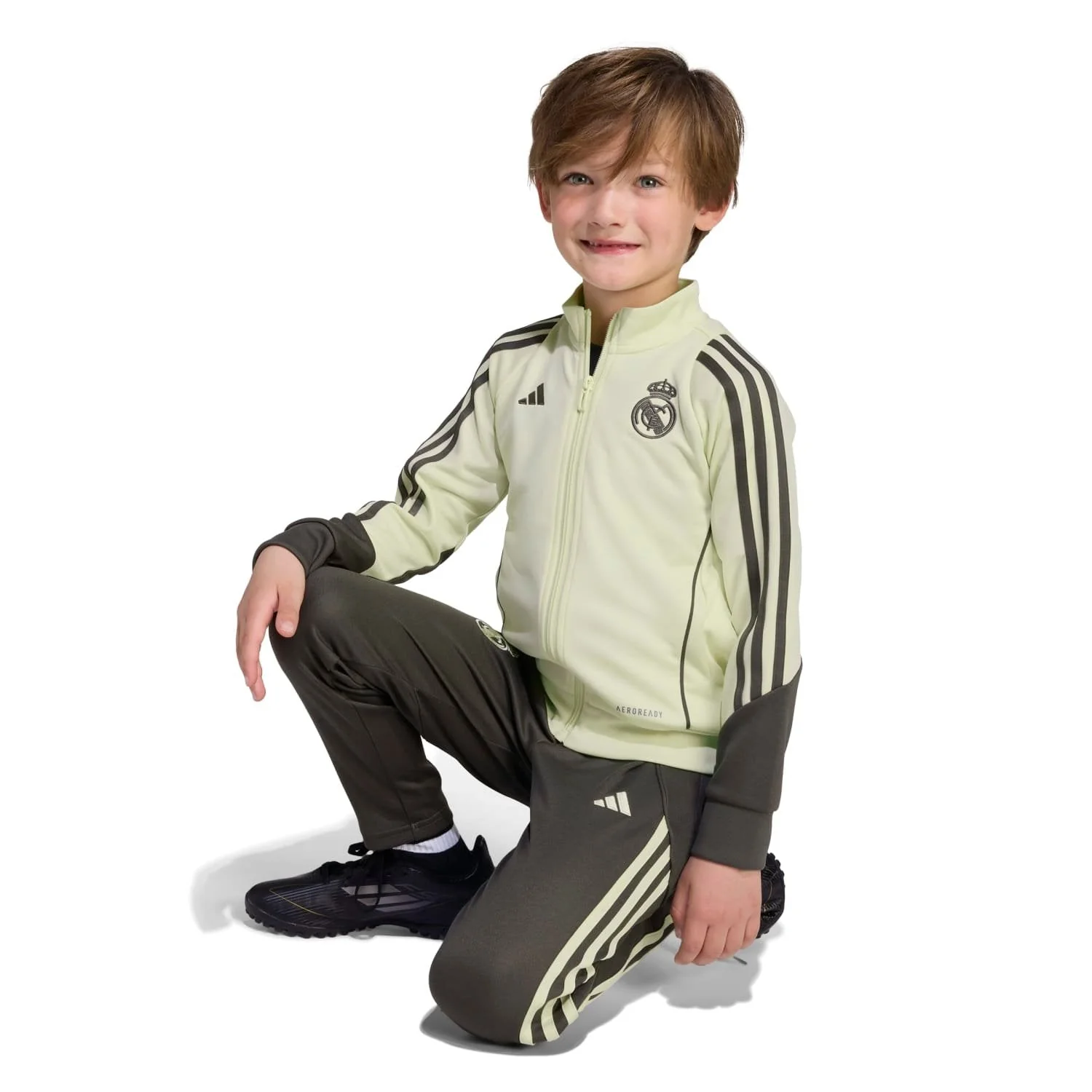 Infant adidas Training Tracksuit 25/26 Lime Green/Dark Olive - Image 8