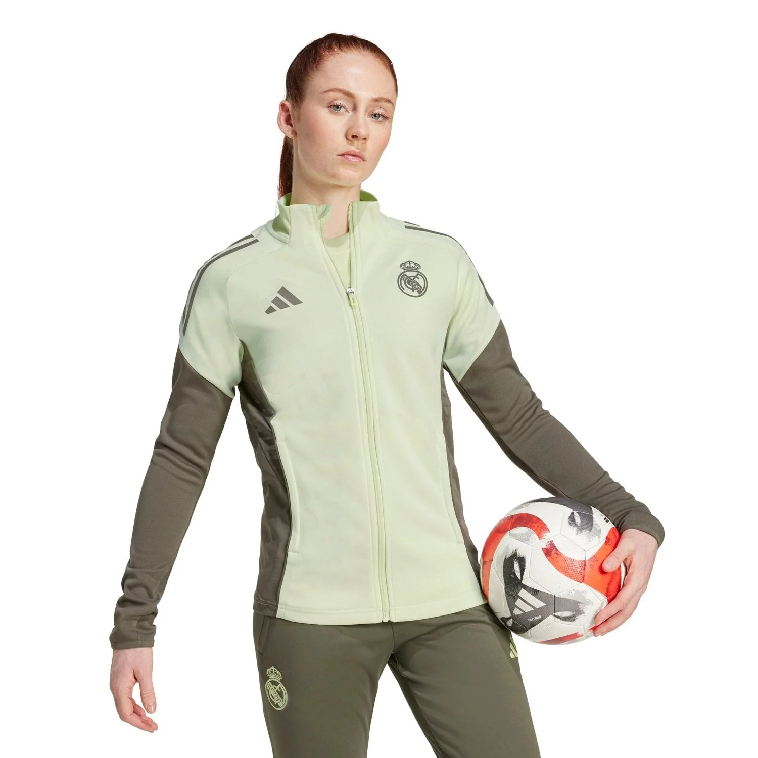 Womens adidas Training Jacket 25/26 Lime Green - Image 3