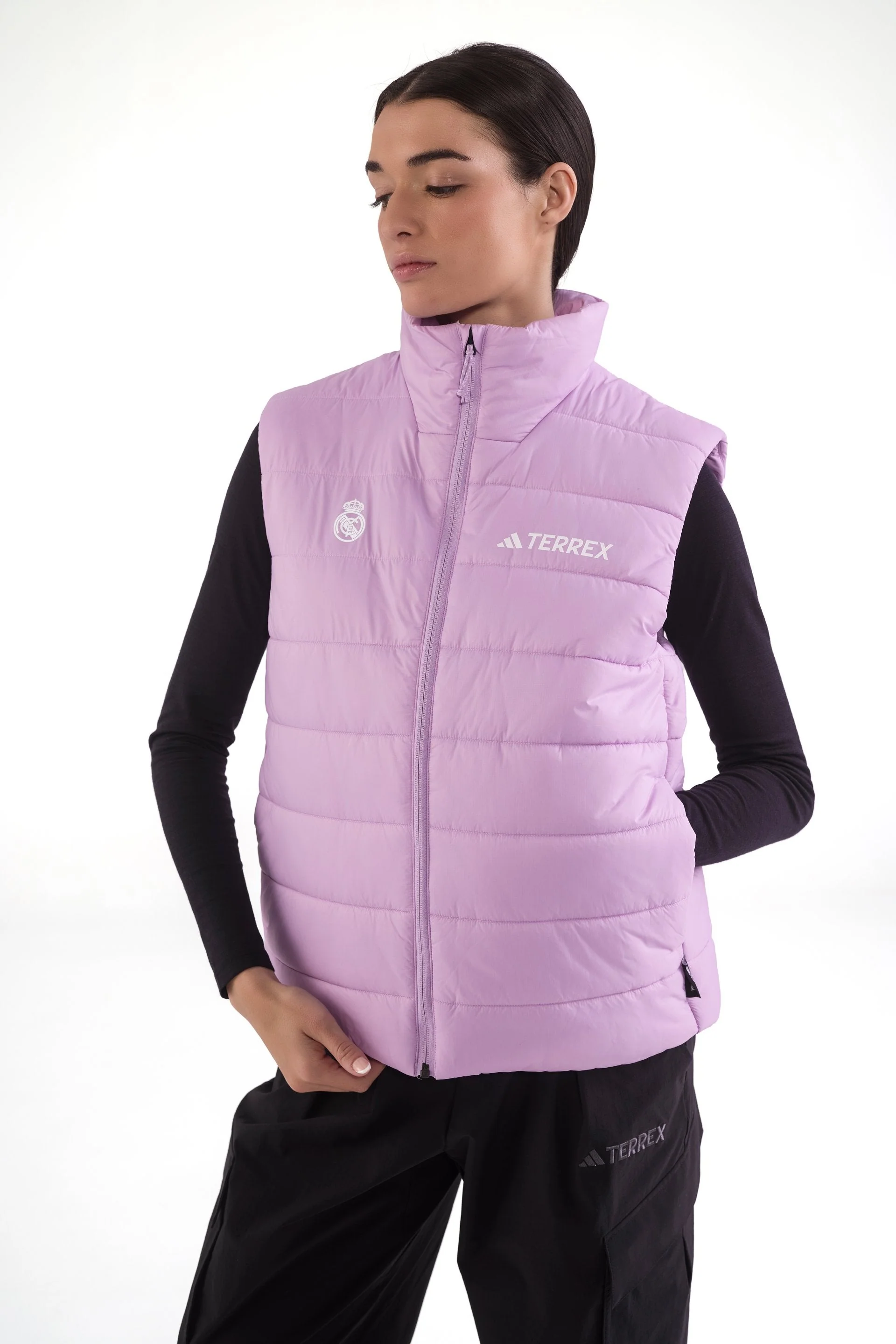Womens adidas Terrex CLIMAWARM Rain Padded Vest Pink - Image 4