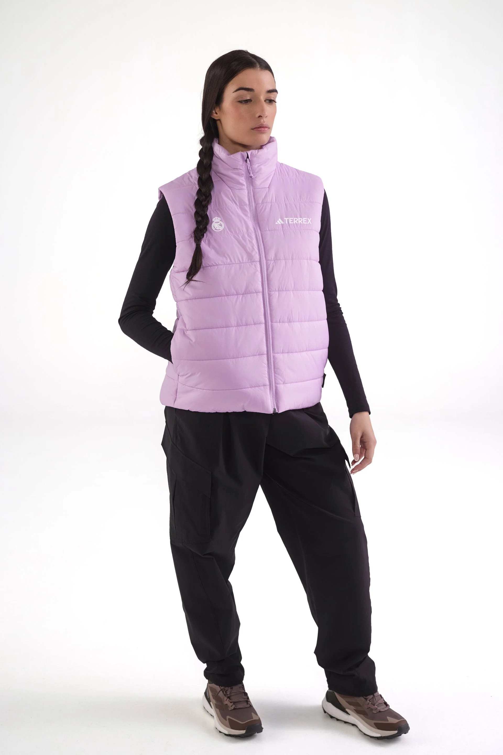 Womens adidas Terrex CLIMAWARM Rain Padded Vest Pink - Image 5