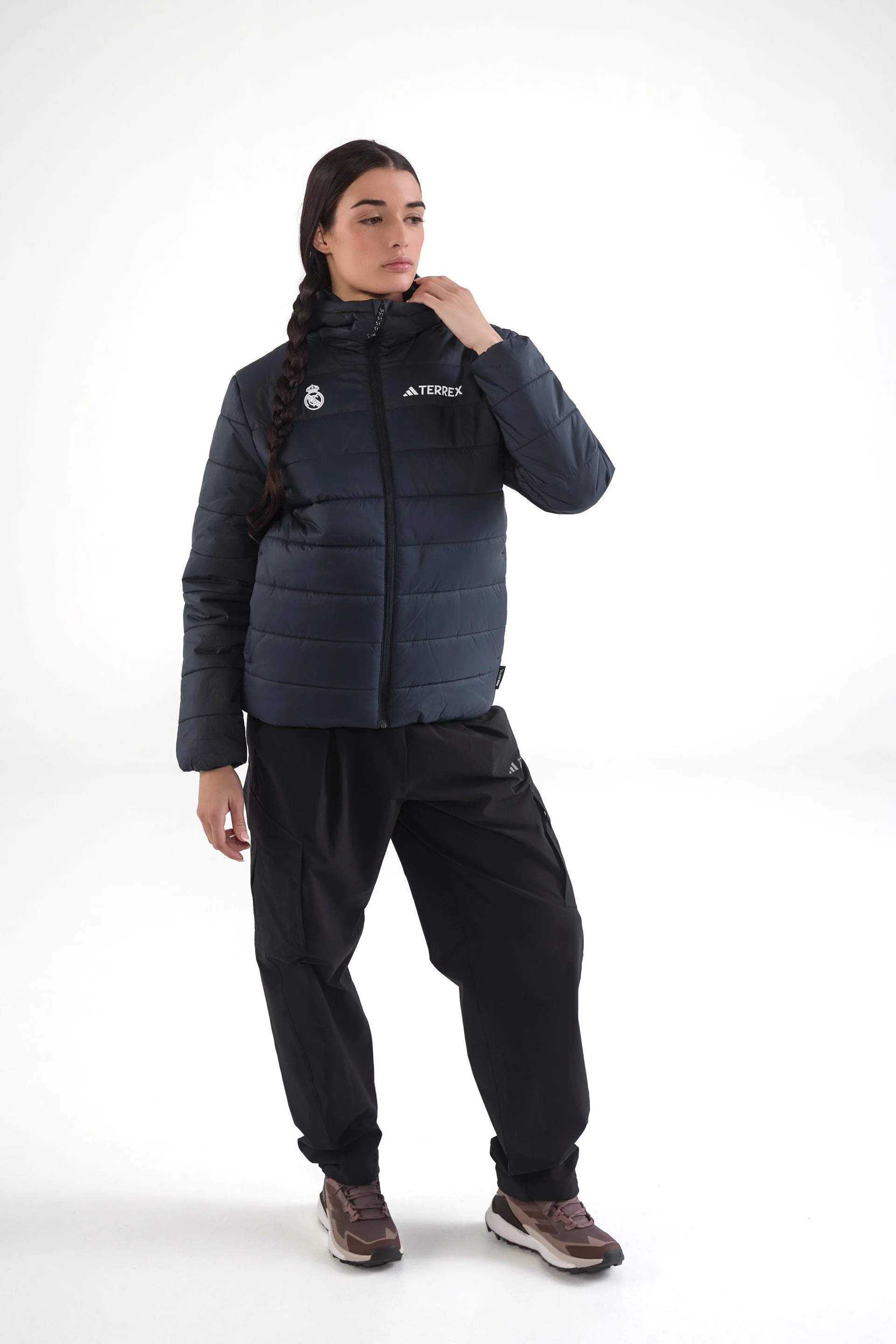 Womens adidas Terrex CLIMAWARM Insulated Rain Jacket Navy - Image 4