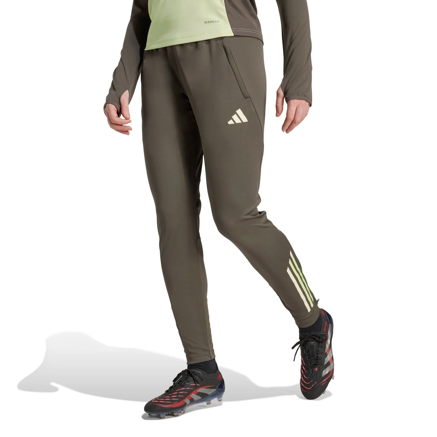 Womens adidas Training Trousers 25/26 Dark Olive - Image 5