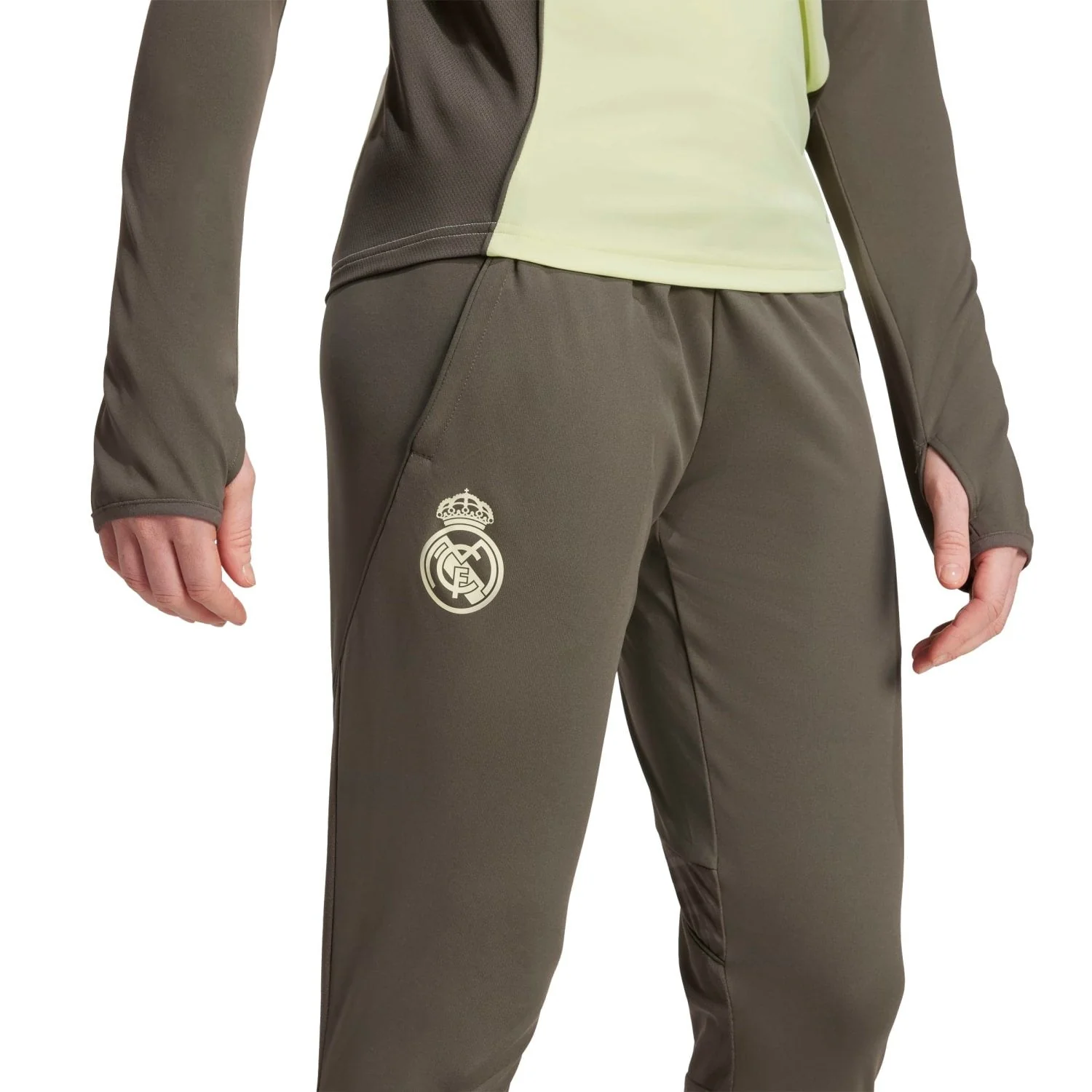 Womens adidas Training Trousers 25/26 Dark Olive - Image 6