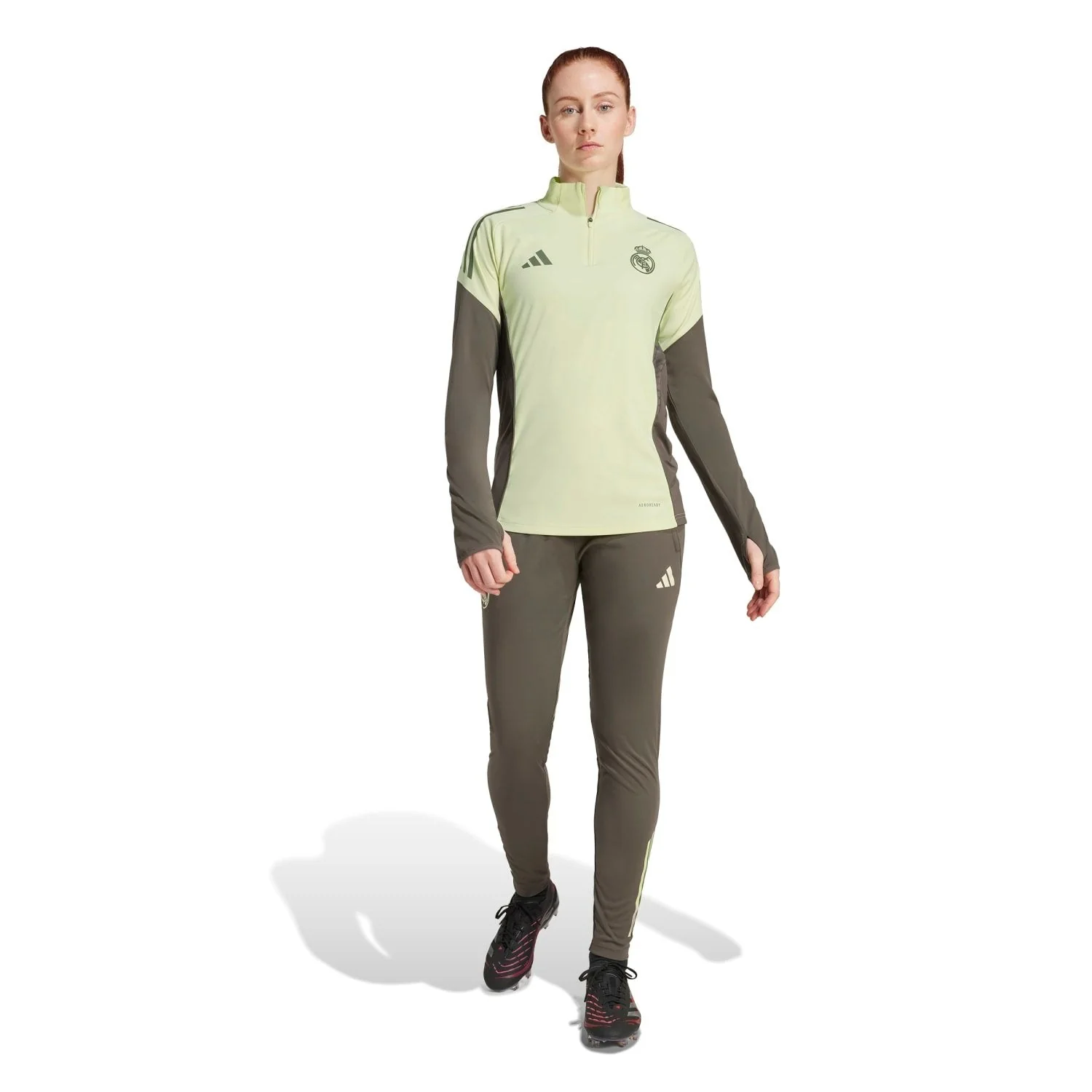 Womens adidas Training Trousers 25/26 Dark Olive - Image 7