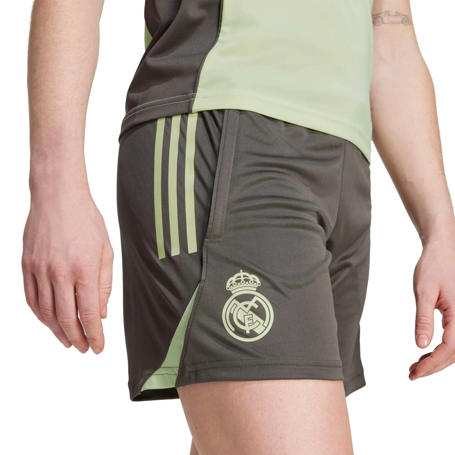 Womens adidas Training Shorts 25/26 Dark Olive - Image 3