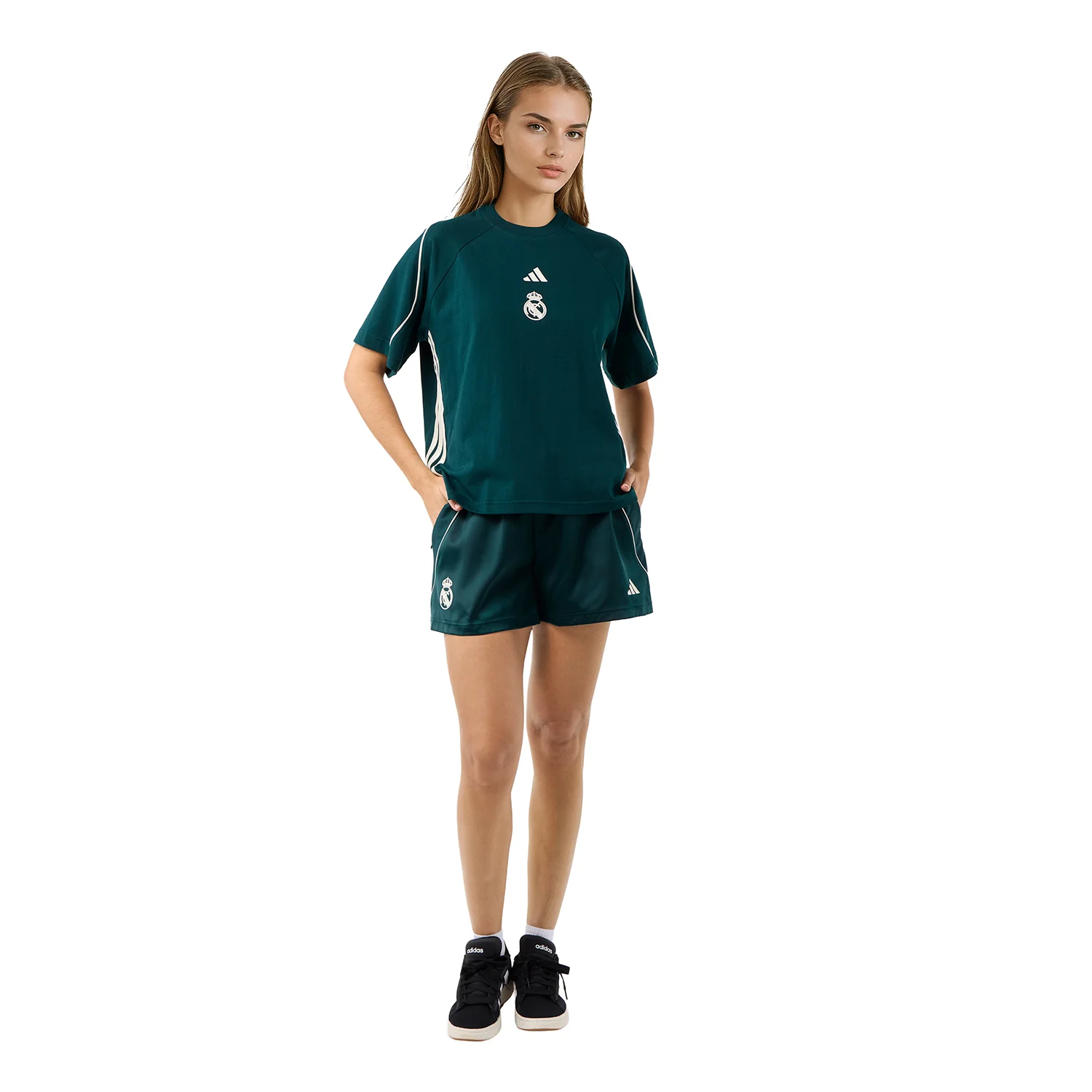Womens adidas Stadium Shorts Green - Image 3