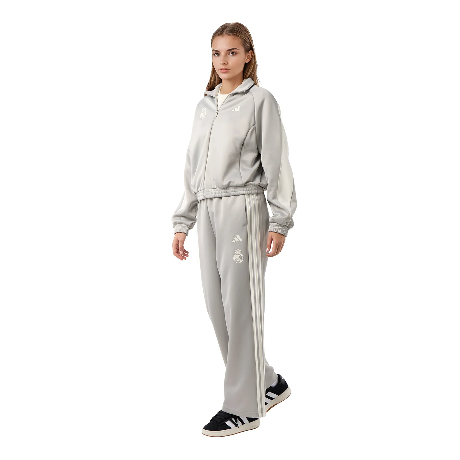 Womens adidas Stadium Tracksuit Pants Grey - Image 3