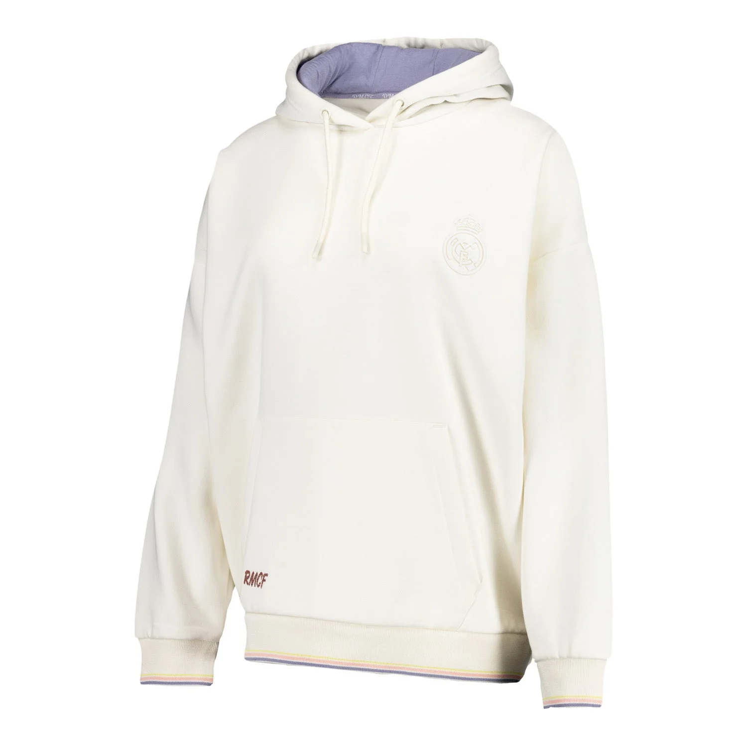 Womens Real Madrid Ladies Vintage Bone Hoodie - Image 3