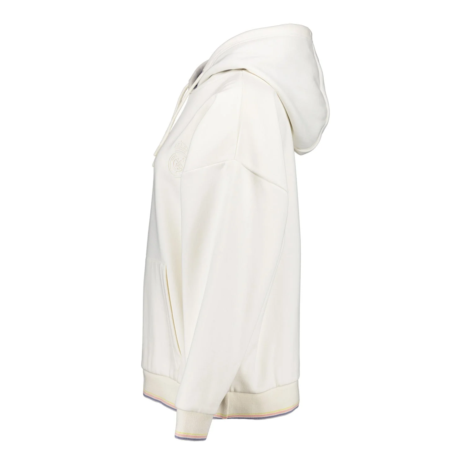 Womens Real Madrid Ladies Vintage Bone Hoodie - Image 4