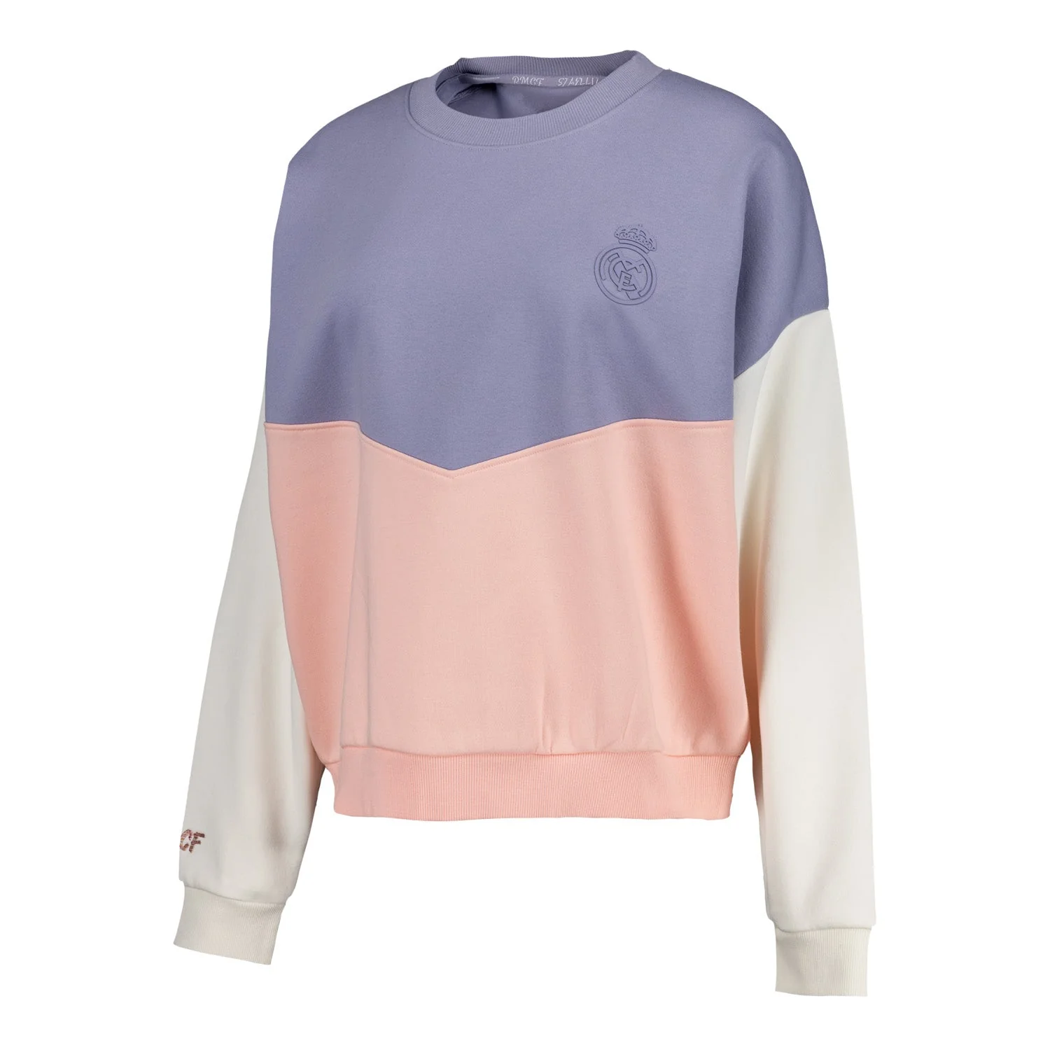 Womens Real Madrid Ladies Vintage Panel Crewneck Sweatshirt - Image 3