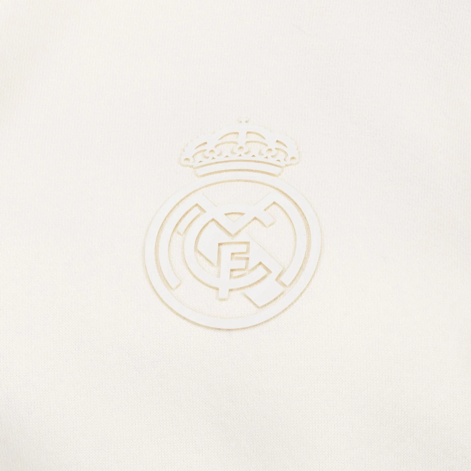 Womens Real Madrid Ladies Vintage Bone Zip Collar Sweatshirt - Image 4
