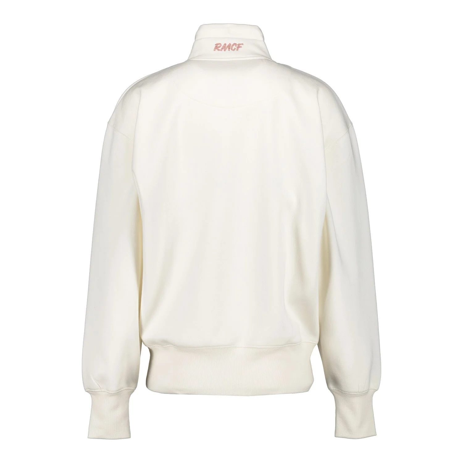 Womens Real Madrid Ladies Vintage Bone Zip Collar Sweatshirt - Image 5