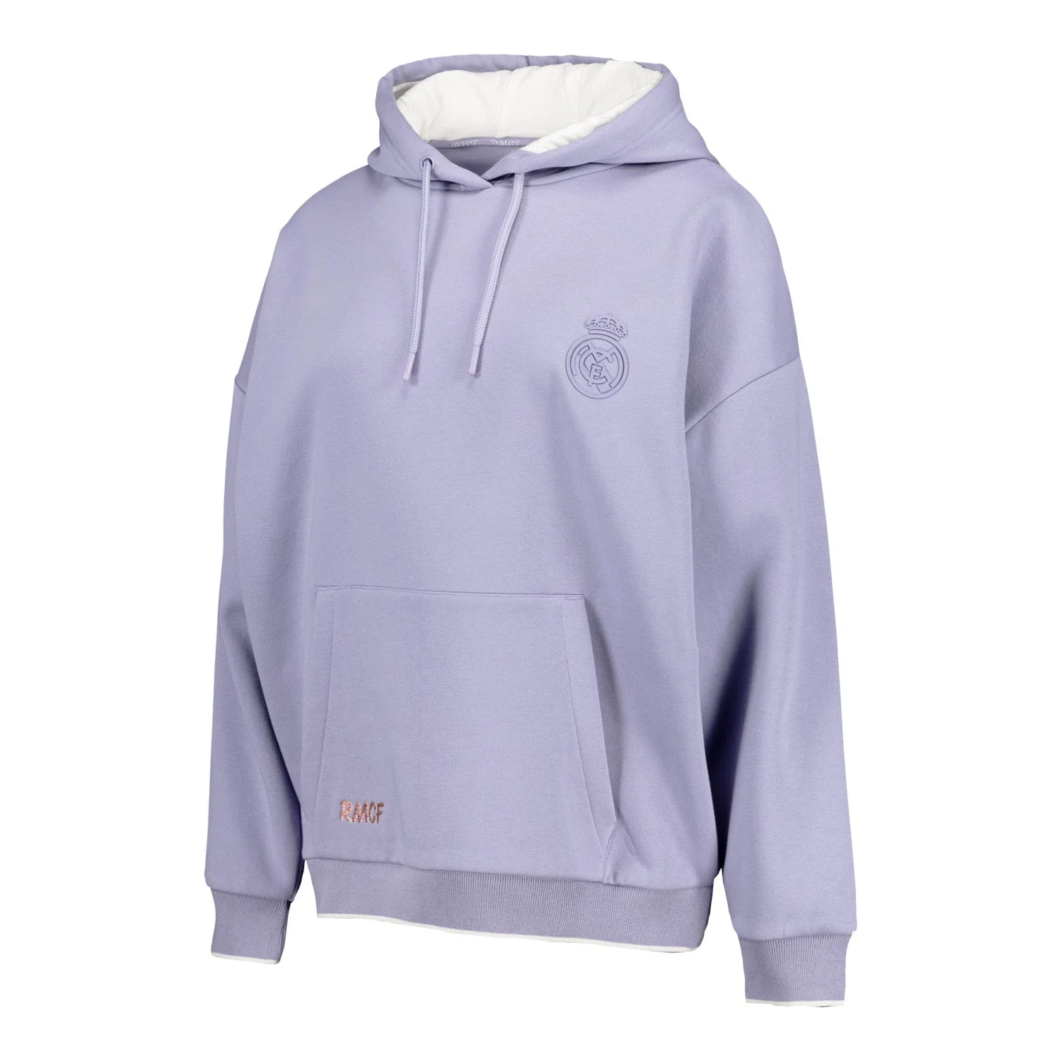 Womens Real Madrid Ladies Vintage Lilac Hoodie - Image 5
