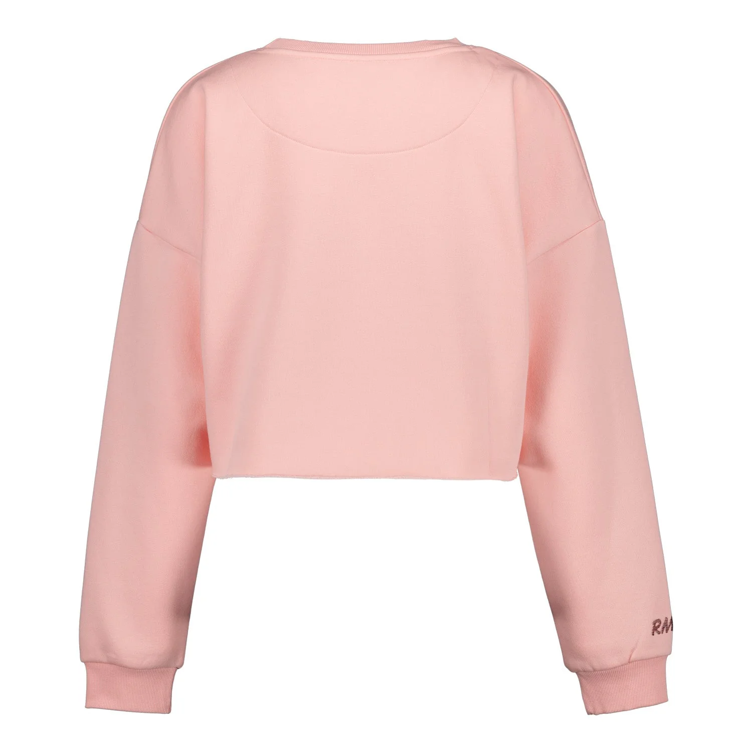 Womens Real Madrid Ladies Vintage Pink Cropped Sweatshirt - Image 2