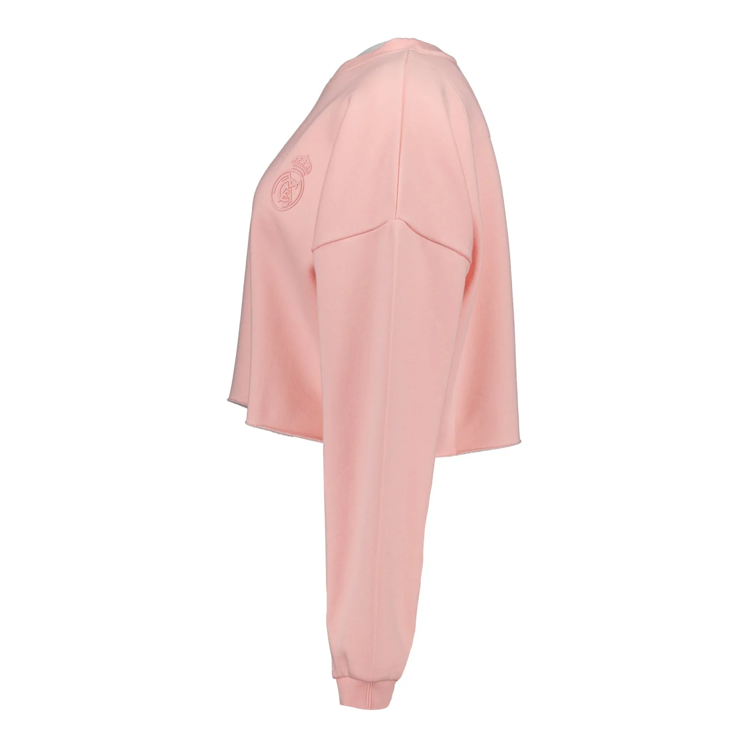 Womens Real Madrid Ladies Vintage Pink Cropped Sweatshirt - Image 5