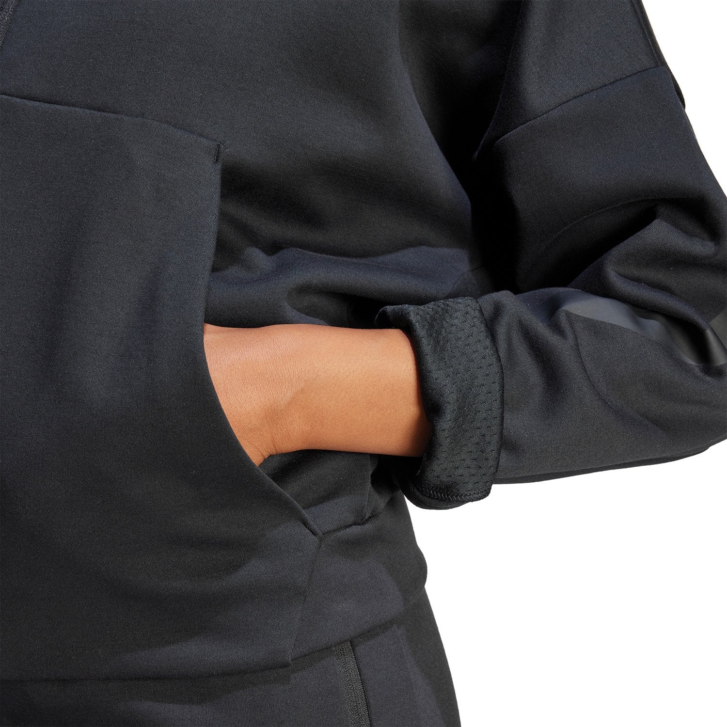 Womens adidas Real Urban Full Zip Hoodie Black - Image 4