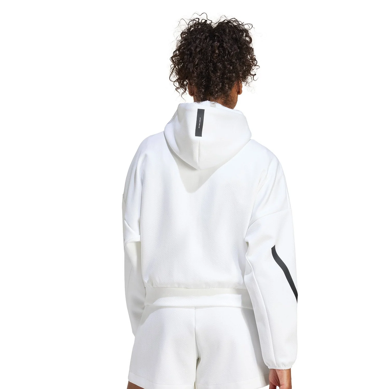 Womens adidas Real Urban Full Zip Hoodie White - Image 3