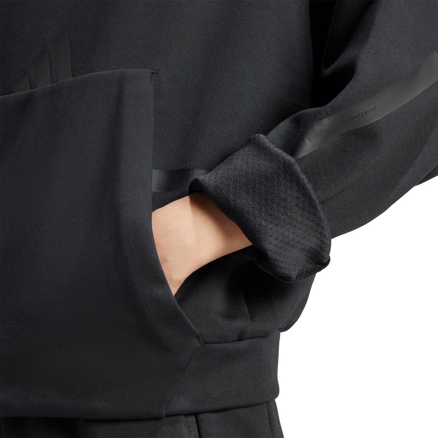 Womens adidas Real Urban Hoodie Black - Image 4