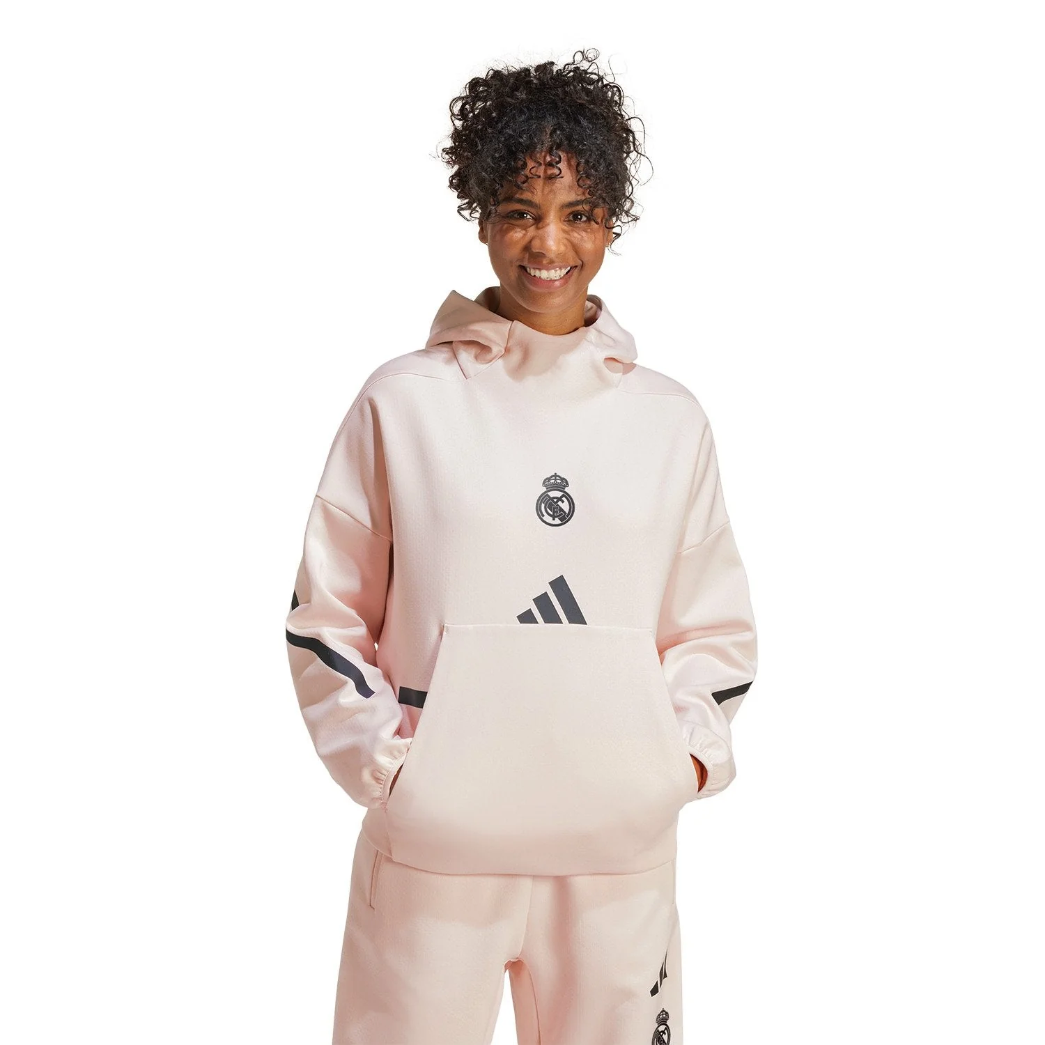 Womens adidas Real Urban Hoodie Light Pink - Image 2