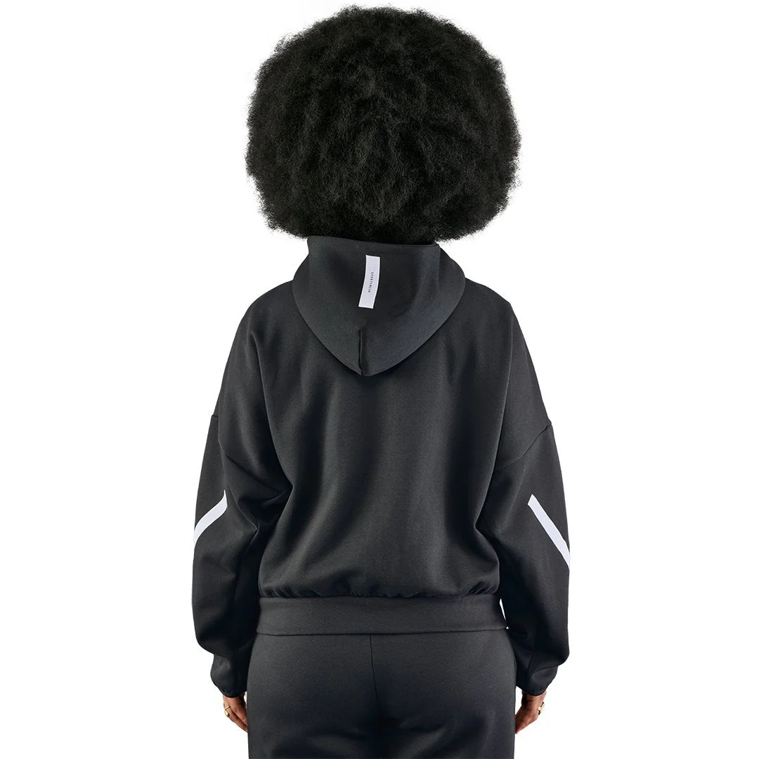 Womens adidas Real Urban Full Zip Hoodie Black - Image 3