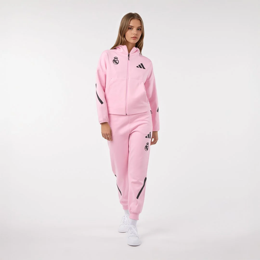 Womens adidas Real Urban Full Zip Hoodie Pink - Image 4