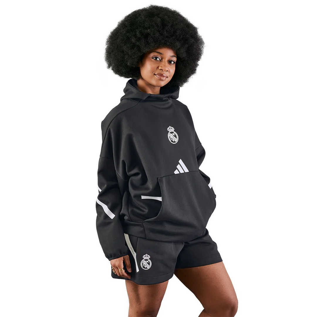 Womens adidas Real Urban Hoodie Black - Image 2