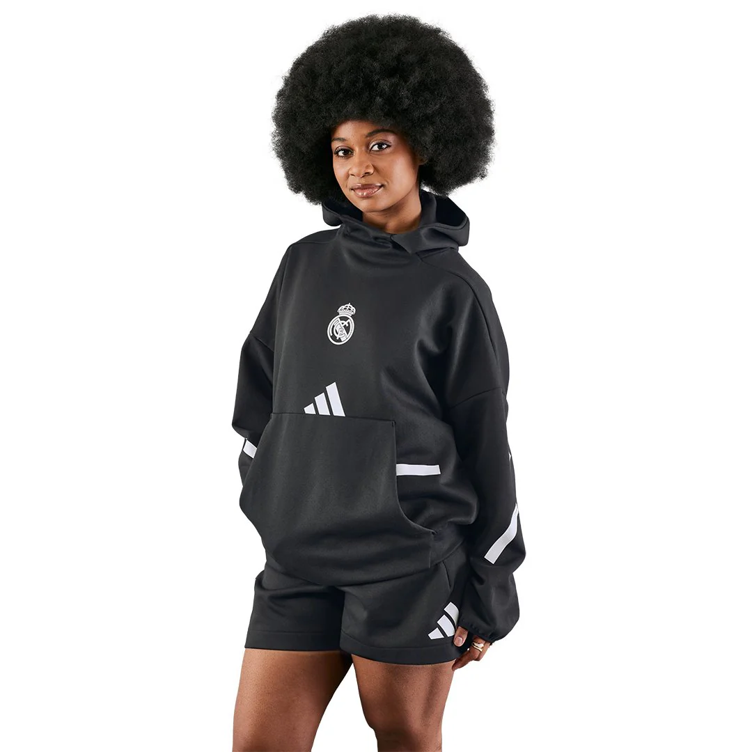 Womens adidas Real Urban Hoodie Black - Image 5