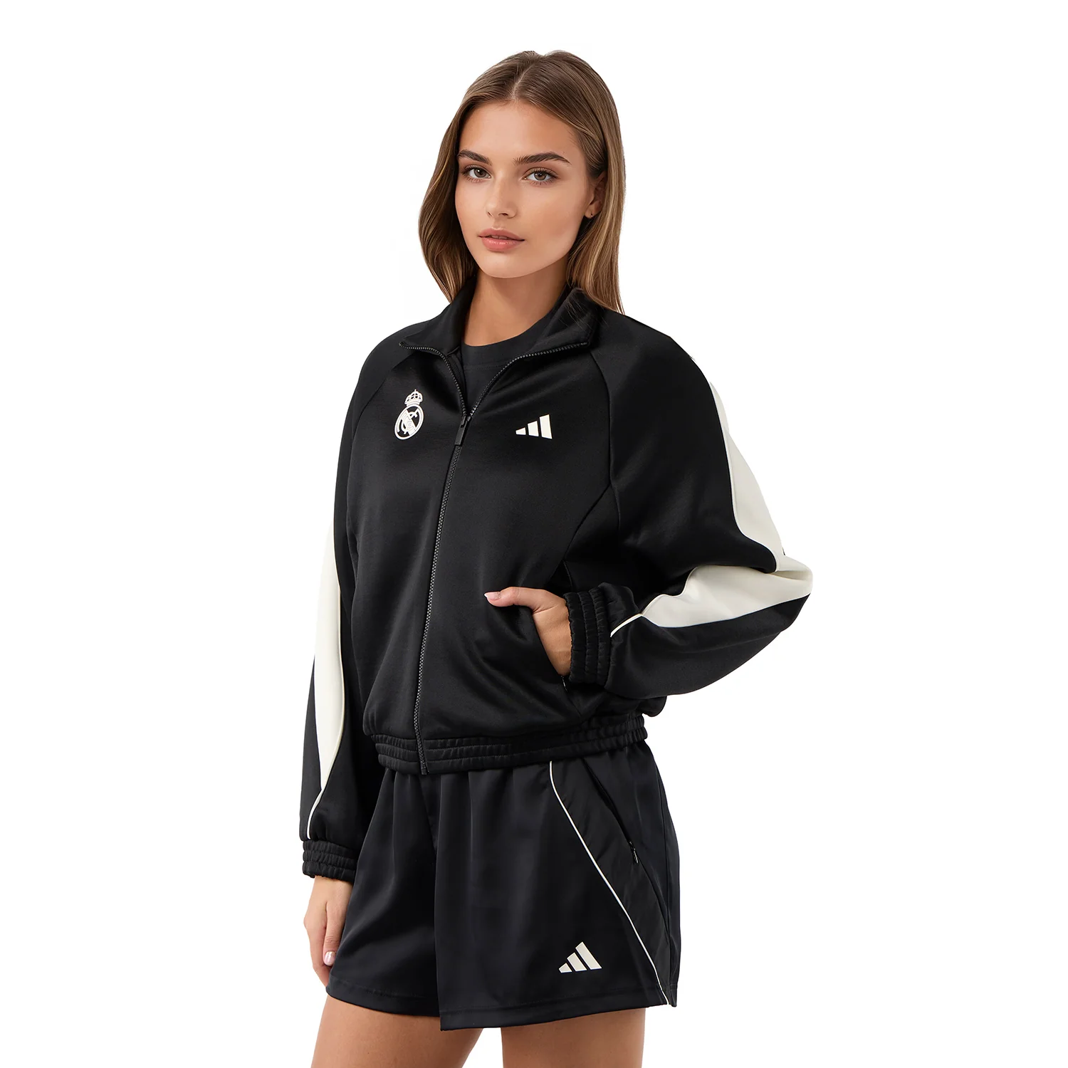 Womens adidas Stadium Tracksuit Jacket Black - Image 4