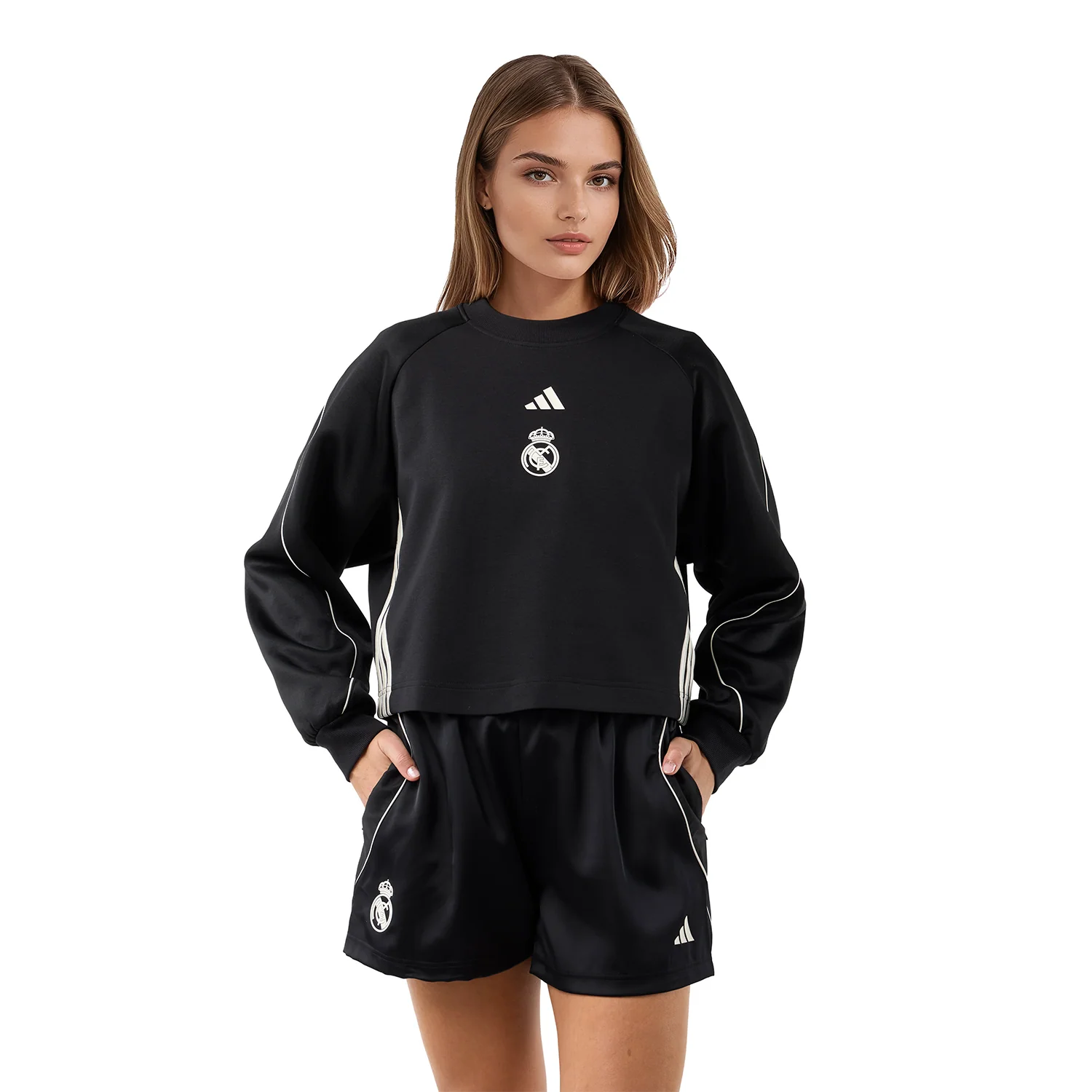 Womens adidas Stadium Sweatshirt Black - Image 3