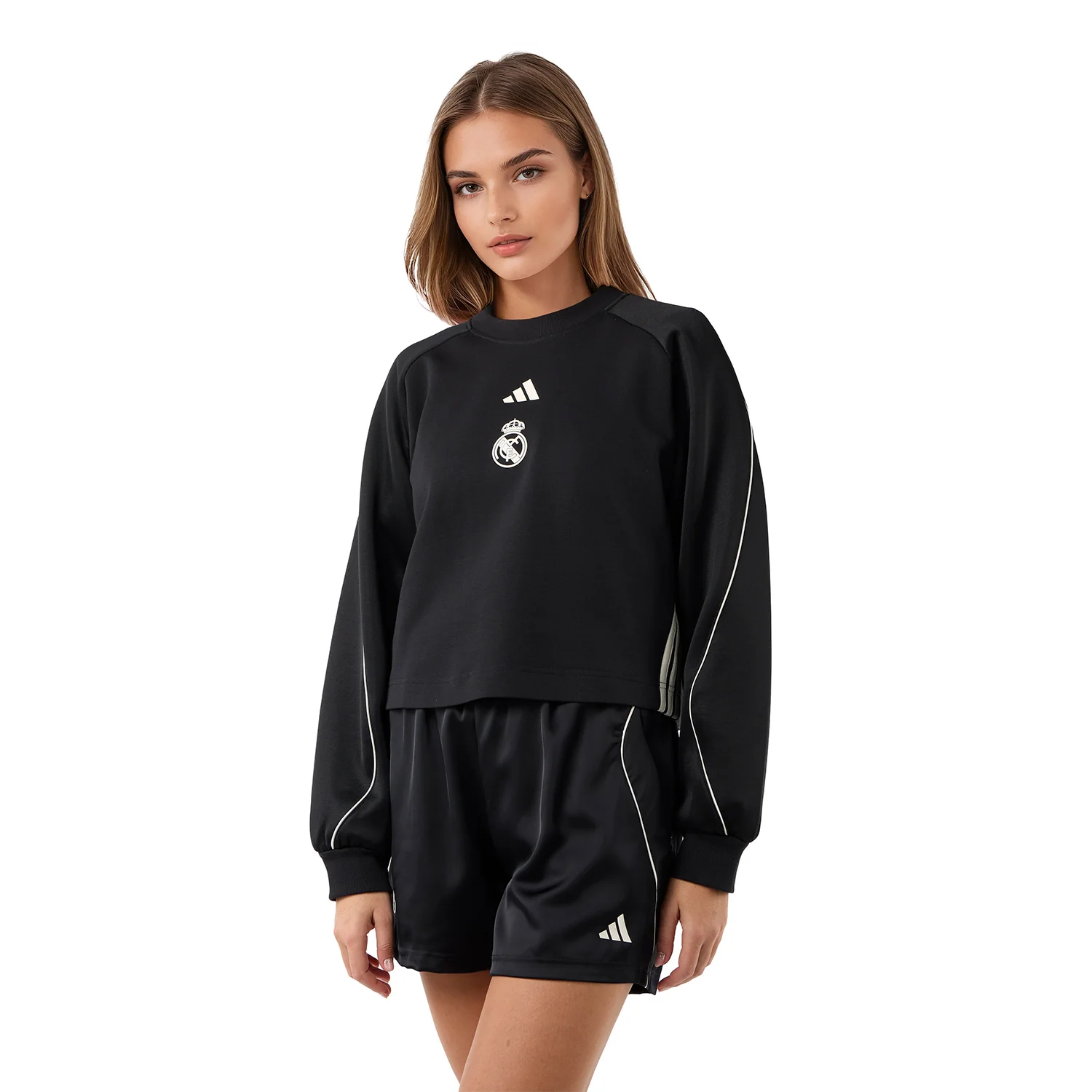 Womens adidas Stadium Sweatshirt Black - Image 4