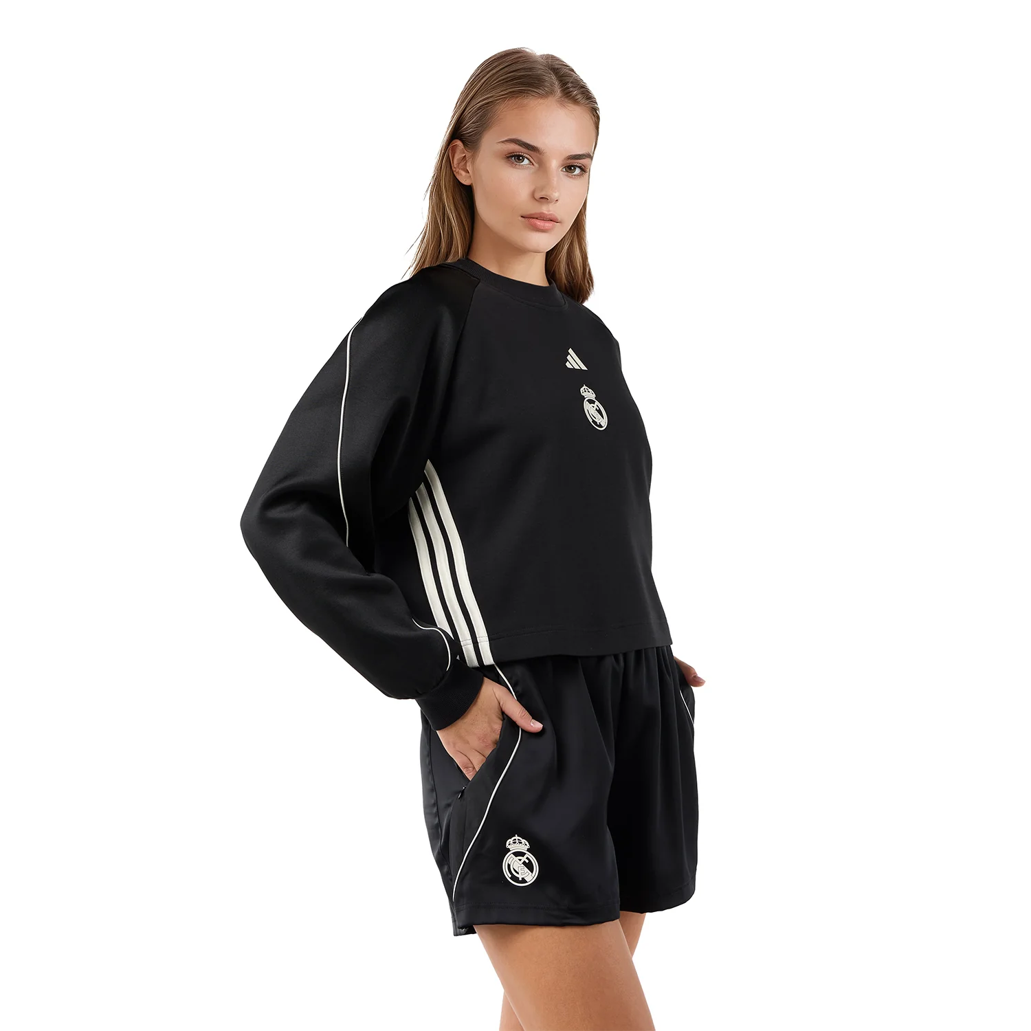Womens adidas Stadium Sweatshirt Black - Image 5