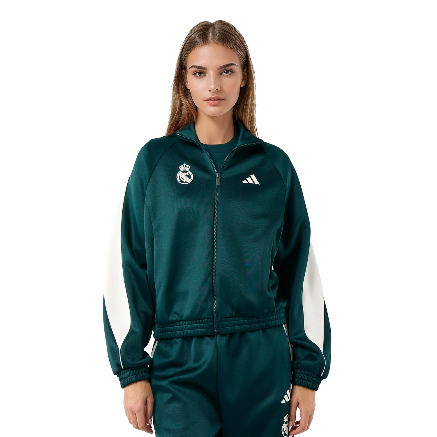 Womens adidas Stadium Tracksuit Jacket Green - Image 3