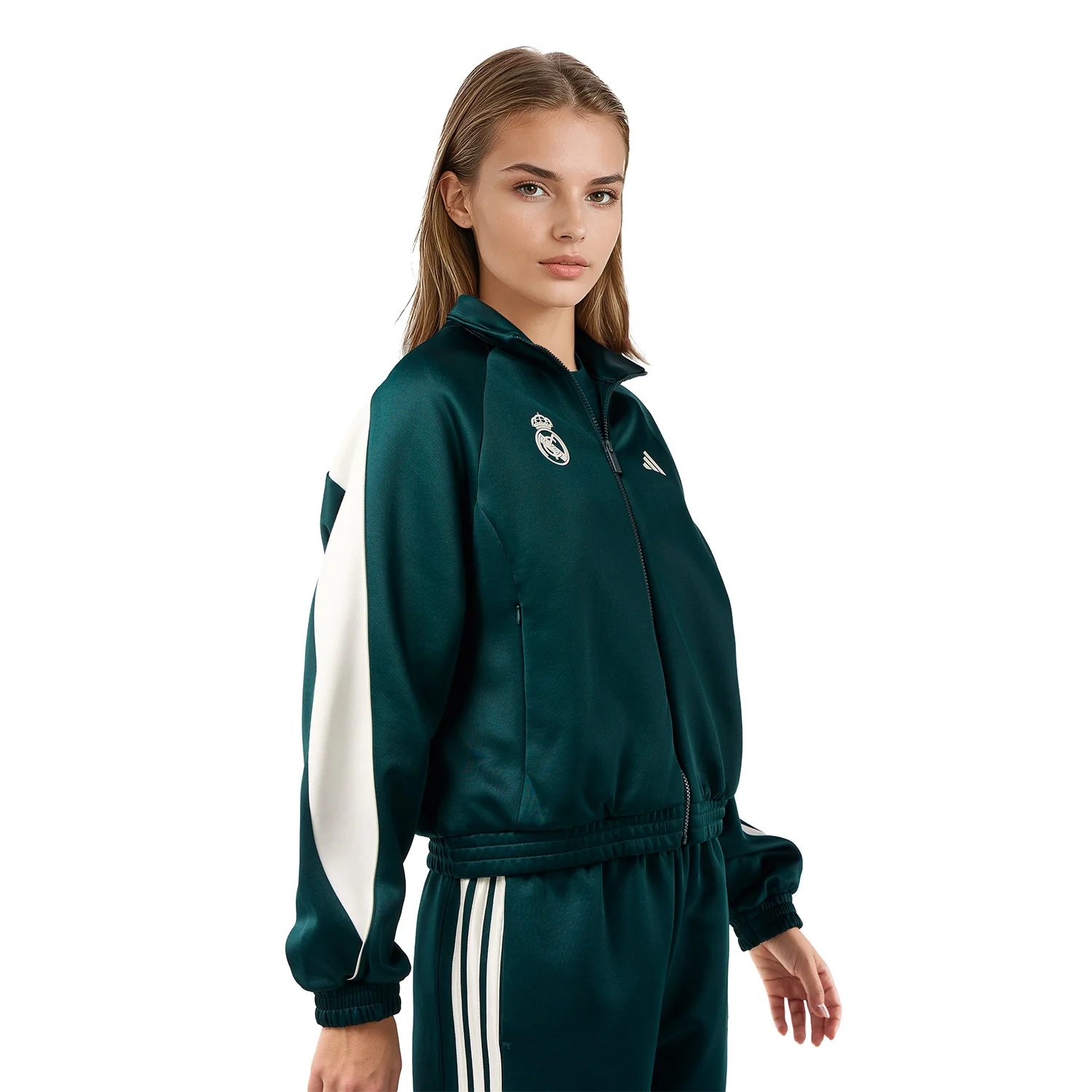Womens adidas Stadium Tracksuit Jacket Green - Image 5