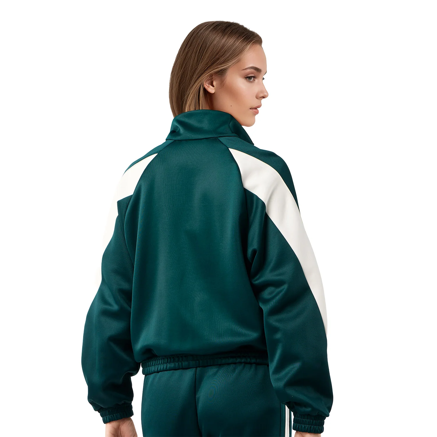 Womens adidas Stadium Tracksuit Jacket Green - Image 6