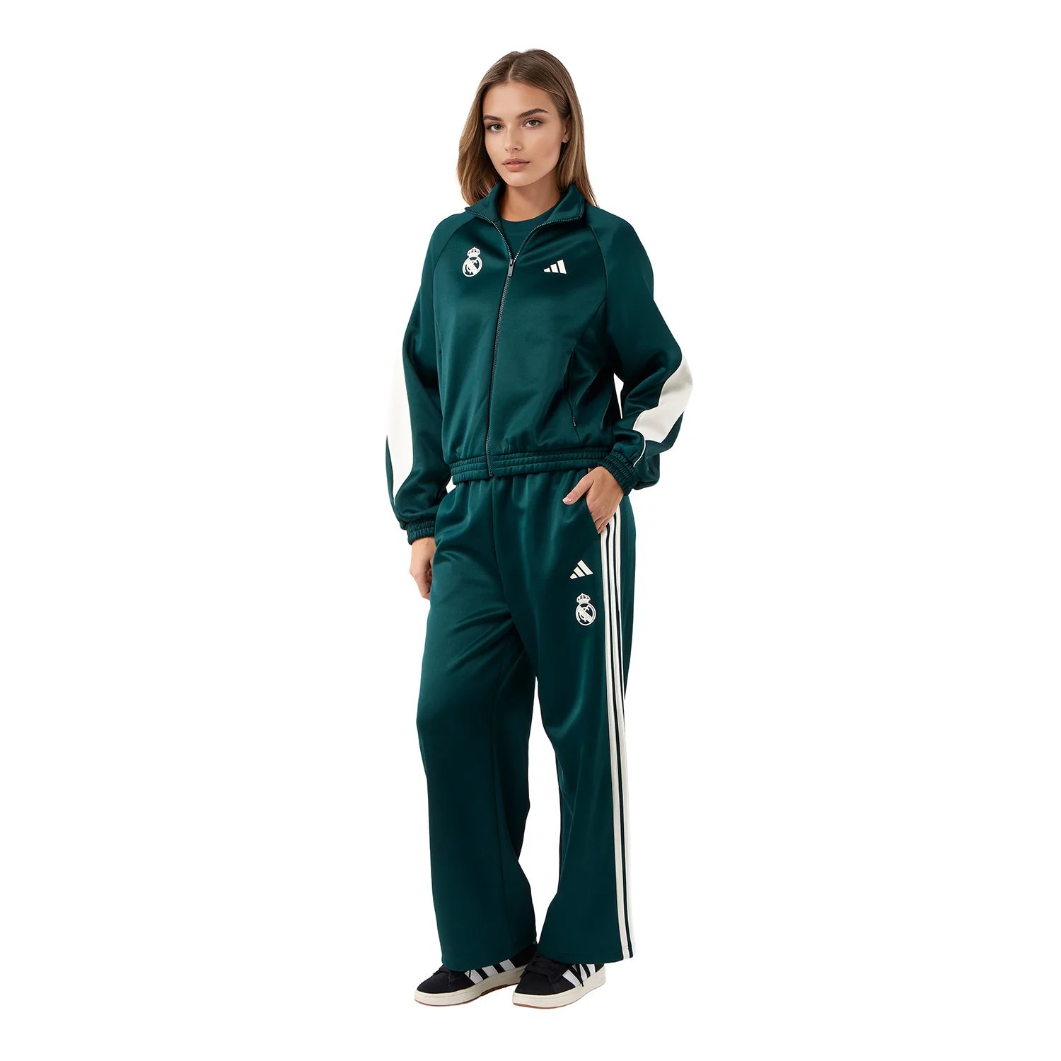Womens adidas Stadium Tracksuit Jacket Green - Image 7