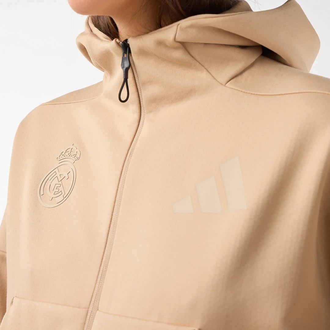 Womens Adidas Real Urban Full Zip Beige - Image 4