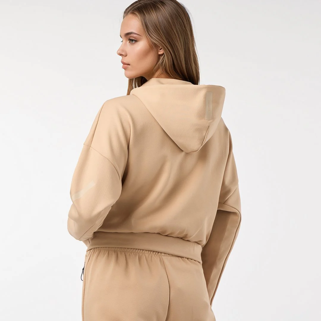 Womens Adidas Real Urban Full Zip Beige - Image 5