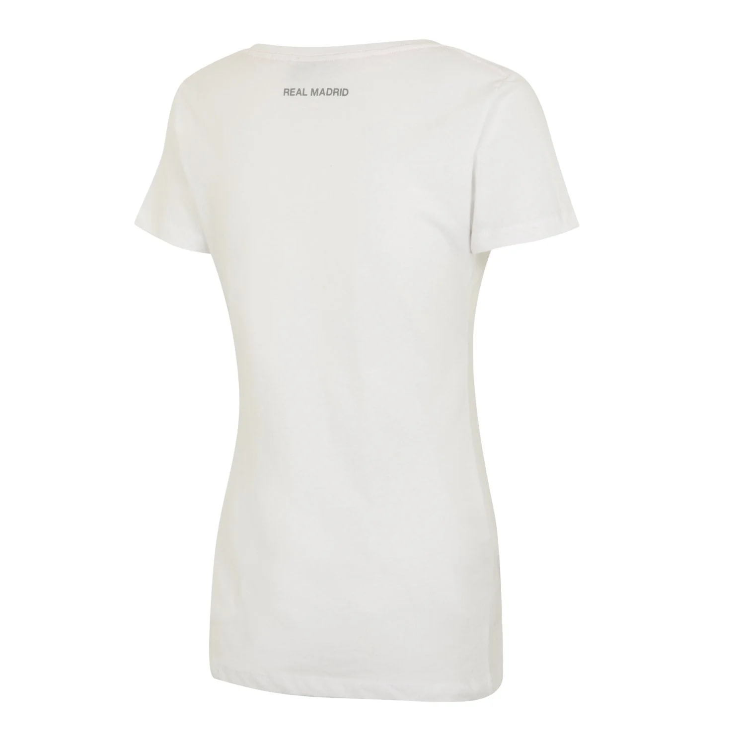 Real Madrid Womens Crest T-Shirt White/Grey - Image 2