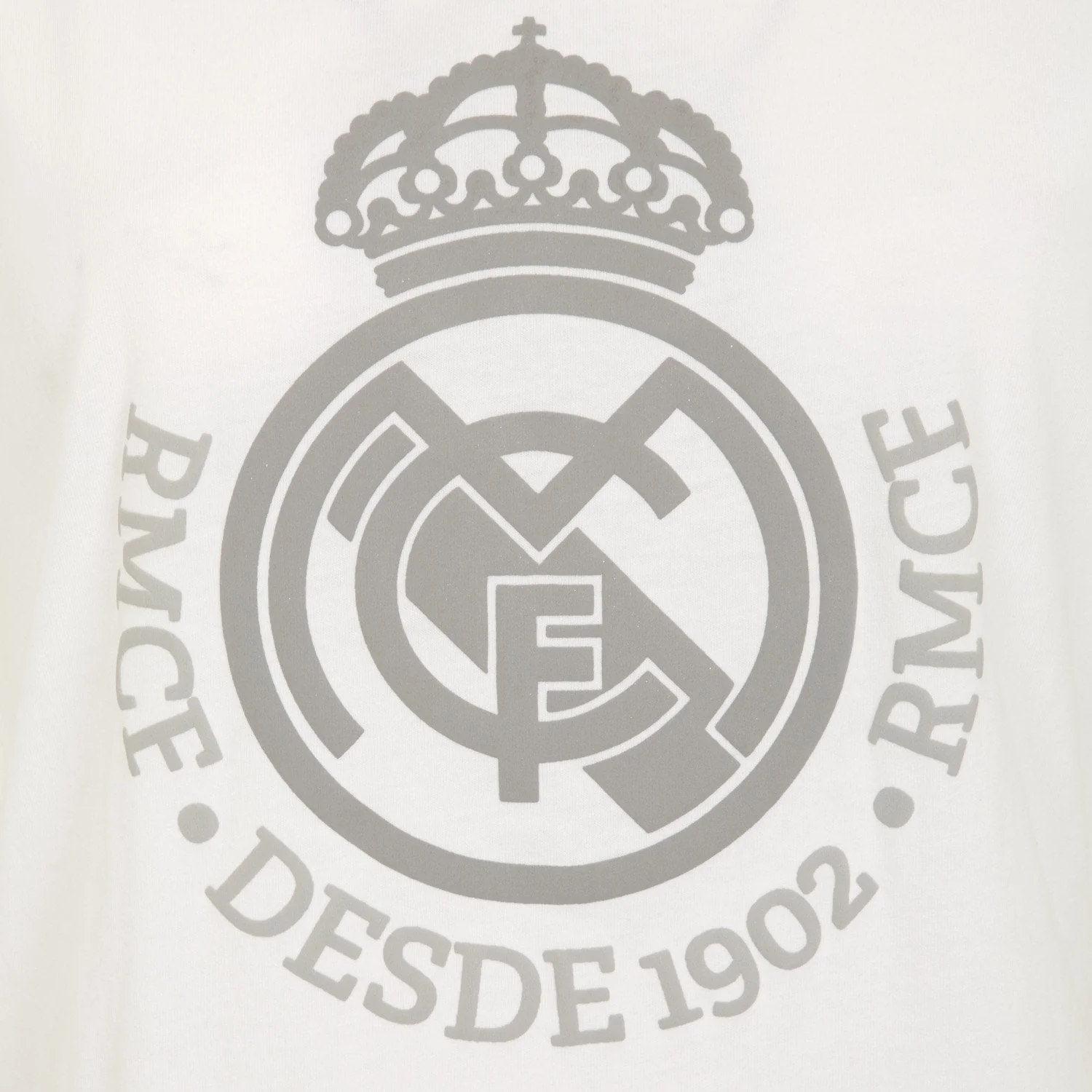 Real Madrid Womens Crest T-Shirt White/Grey - Image 3