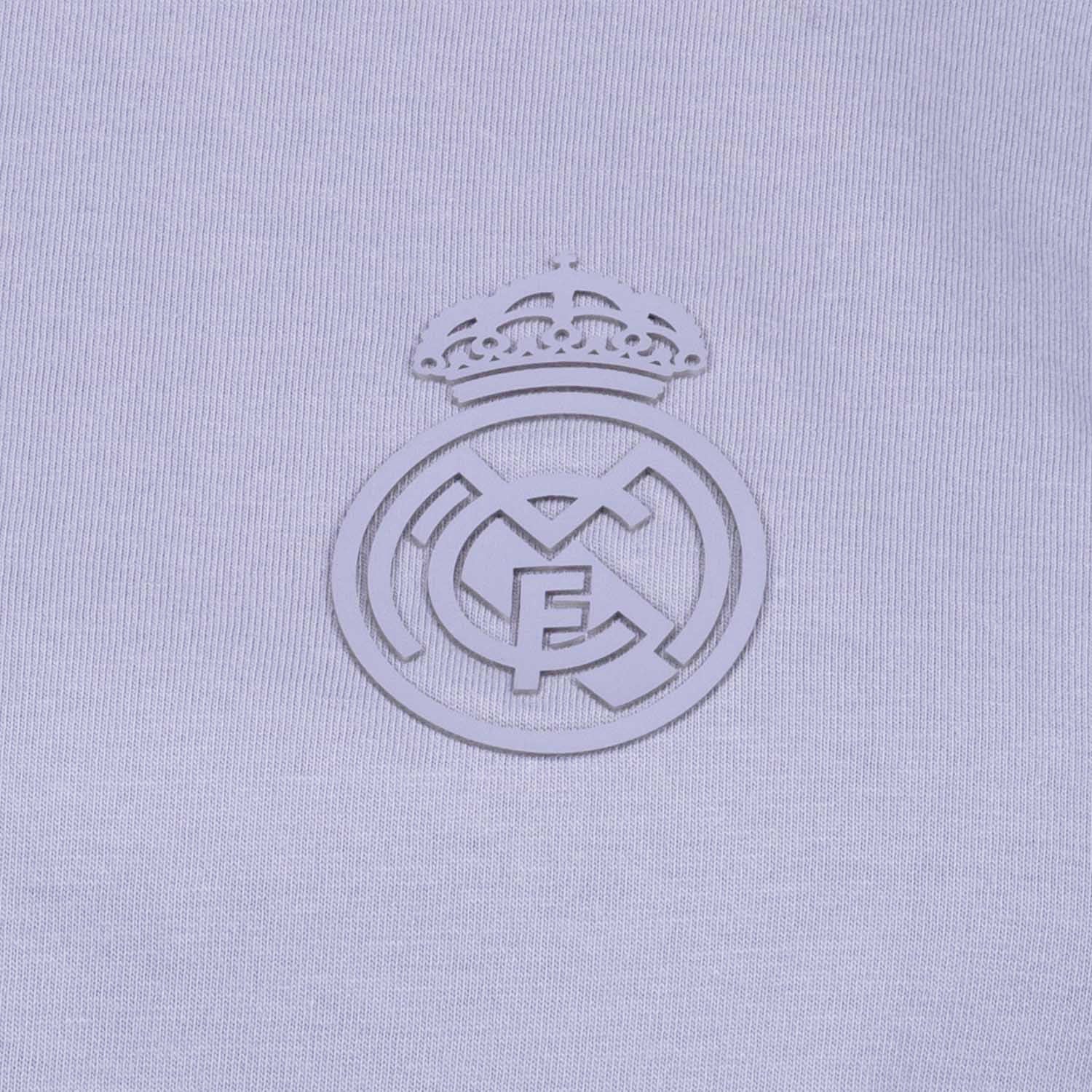 Womens Real Madrid Ladies Vintage Lilac Cropped T-Shirt - Image 4
