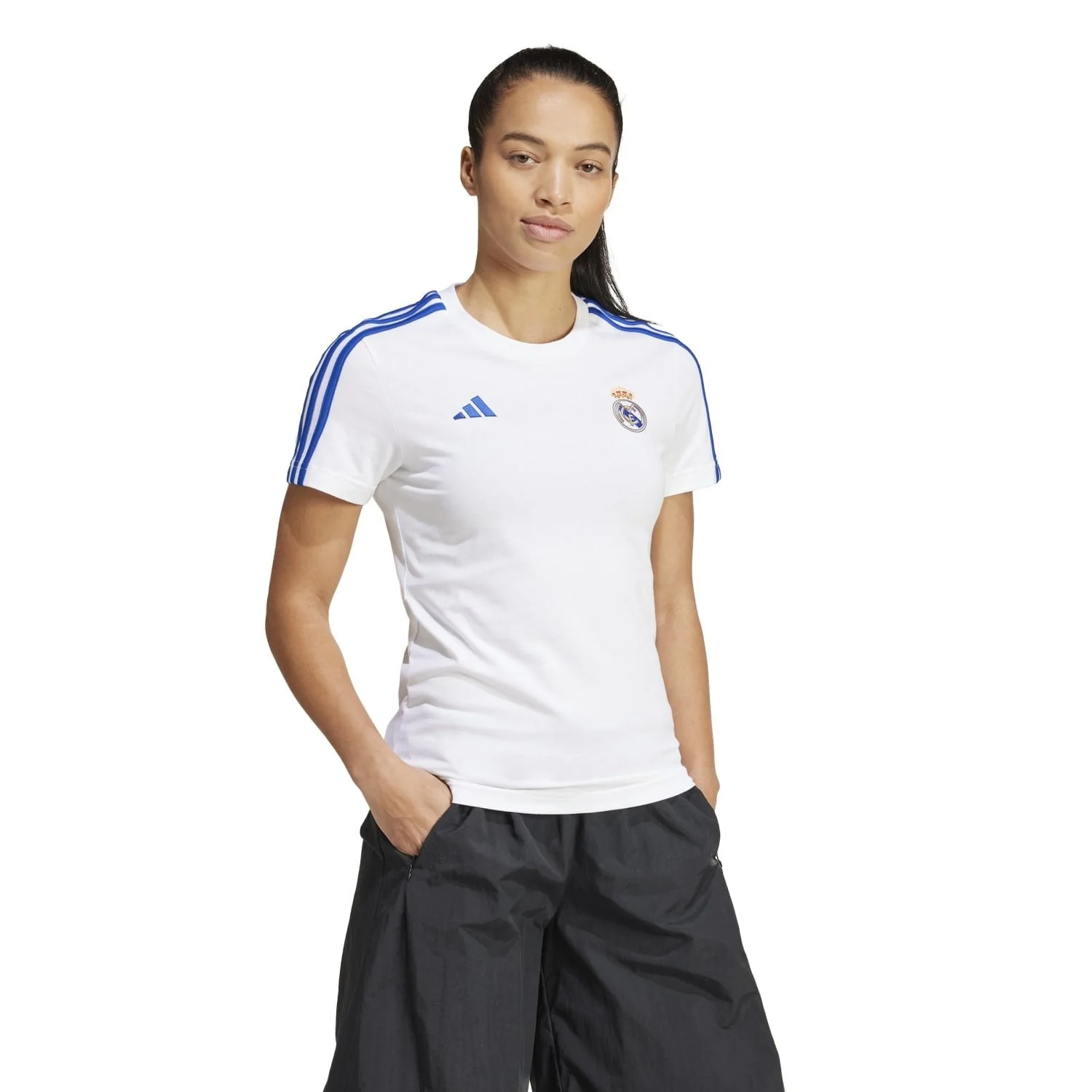 Womens adidas 3S T-Shirt 25/26 White - Image 4