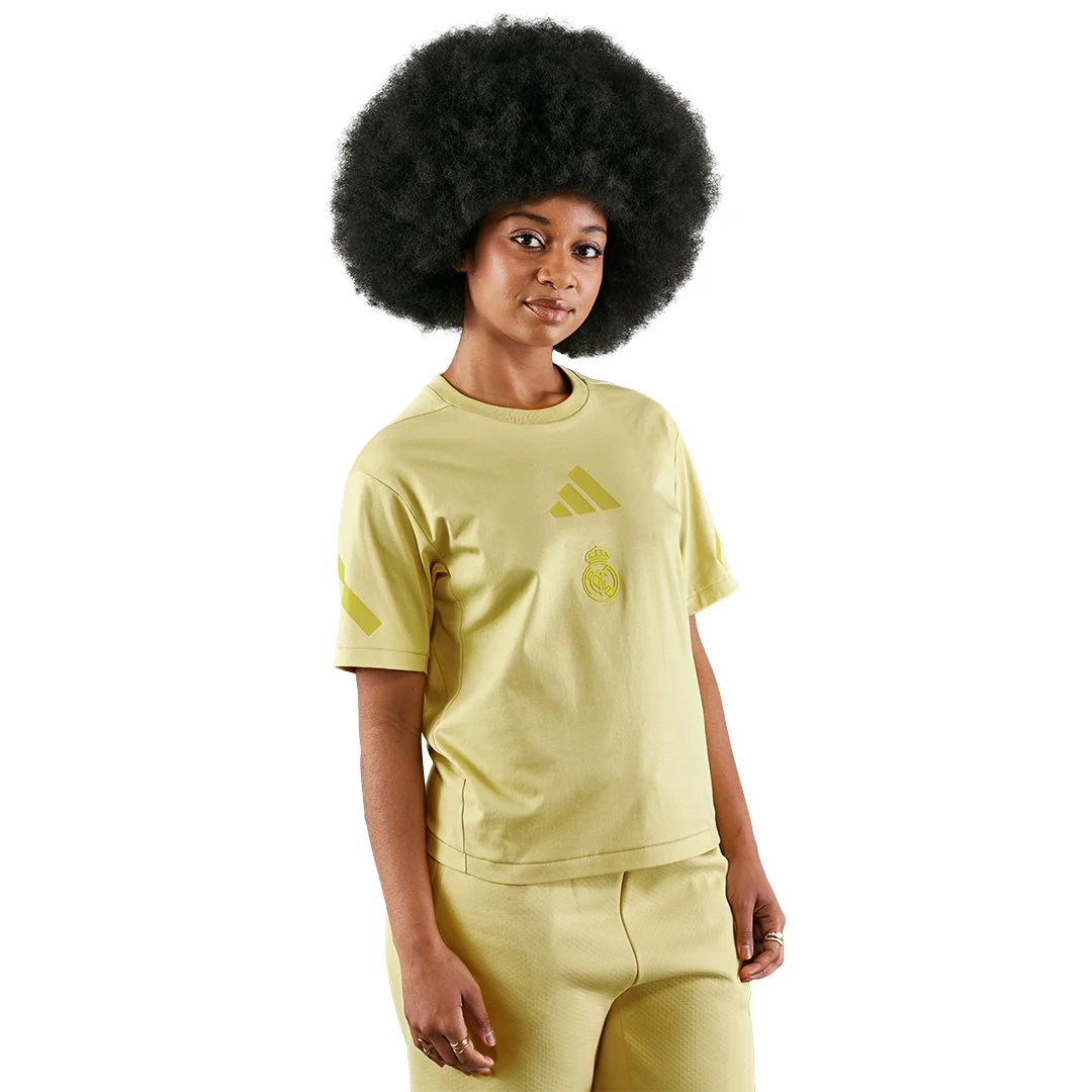 Womens adidas Real Urban T-Shirt Yellow - Image 4