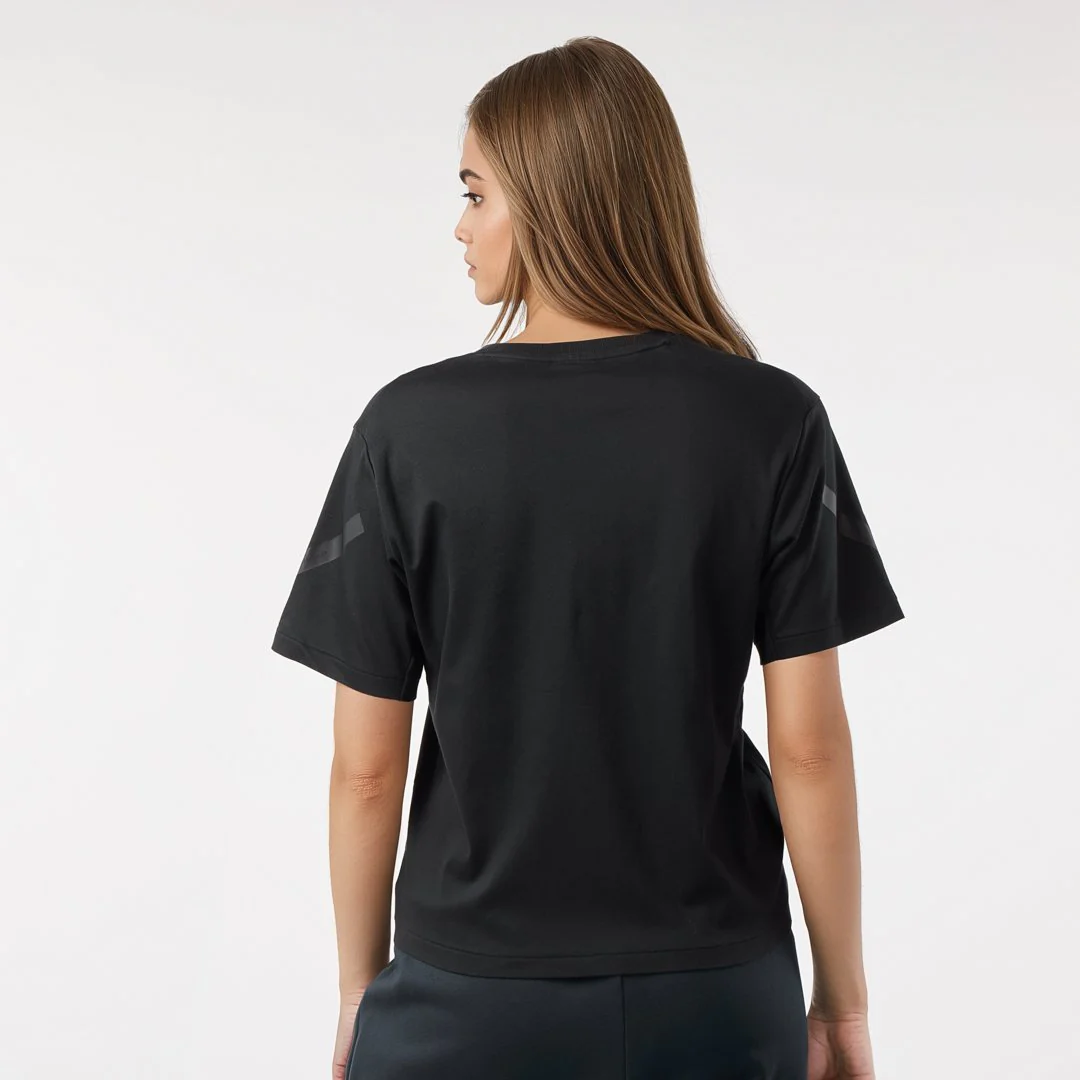 Womens adidas Real Urban T-Shirt Black - Image 4
