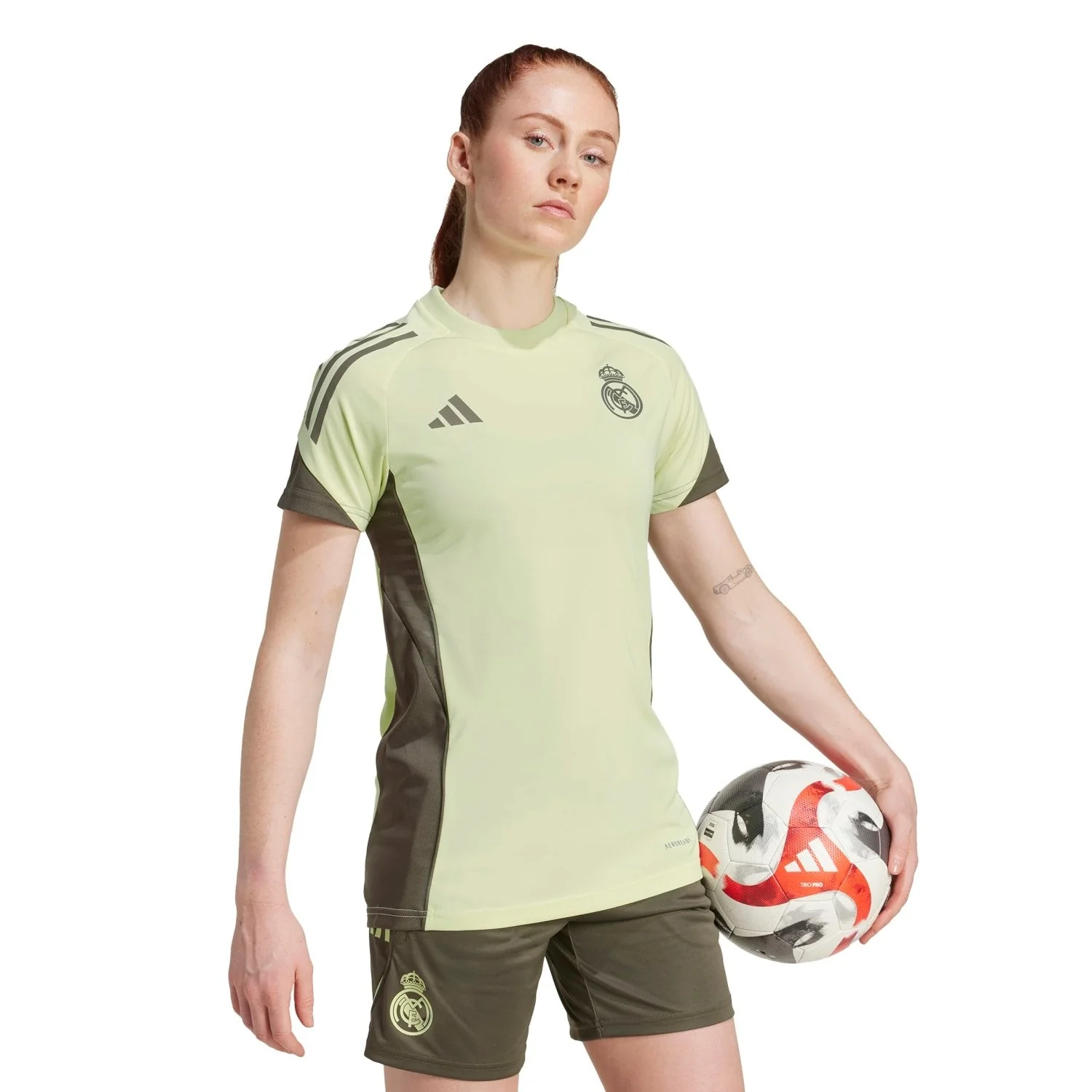 Womens adidas Training Shirt 25/26 Lime Green - Image 3