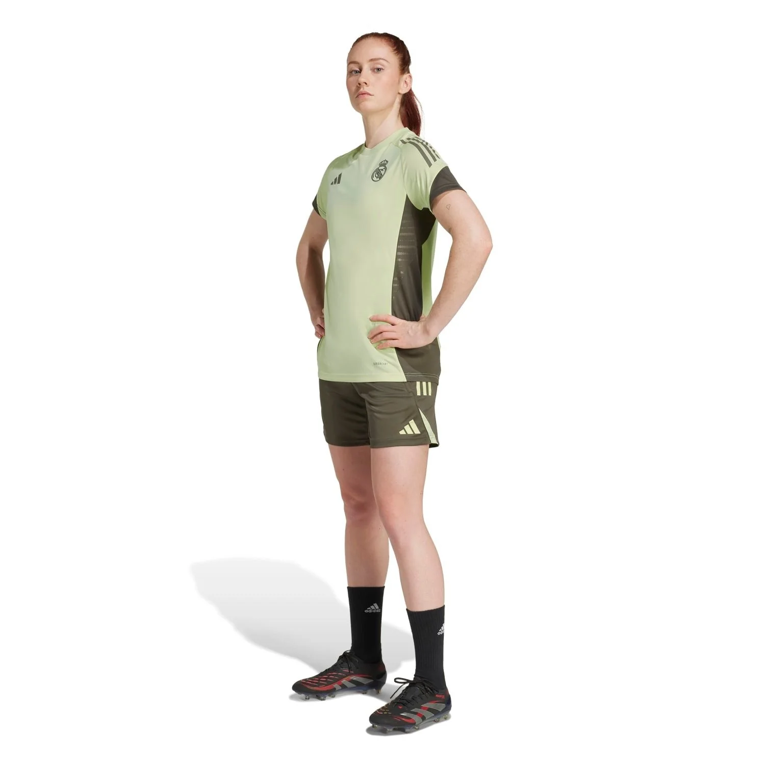 Womens adidas Training Shirt 25/26 Lime Green - Image 4