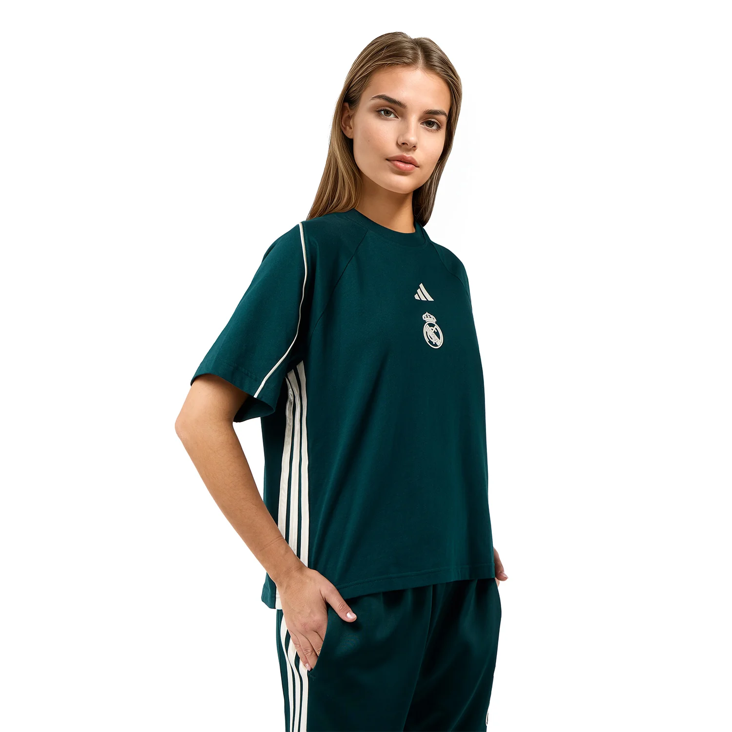 Womens adidas Stadium T-Shirt Green - Image 4