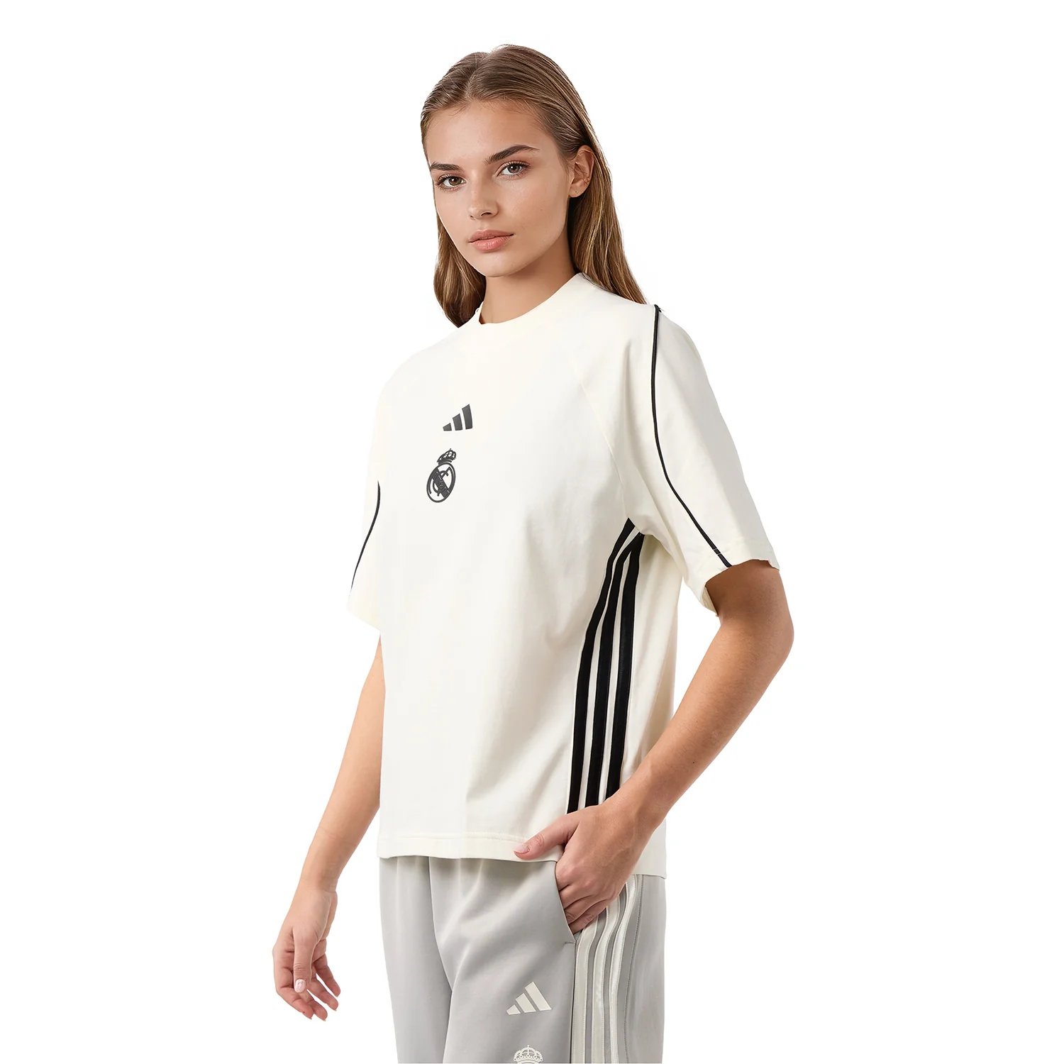 Womens adidas Stadium T-Shirt White - Image 3
